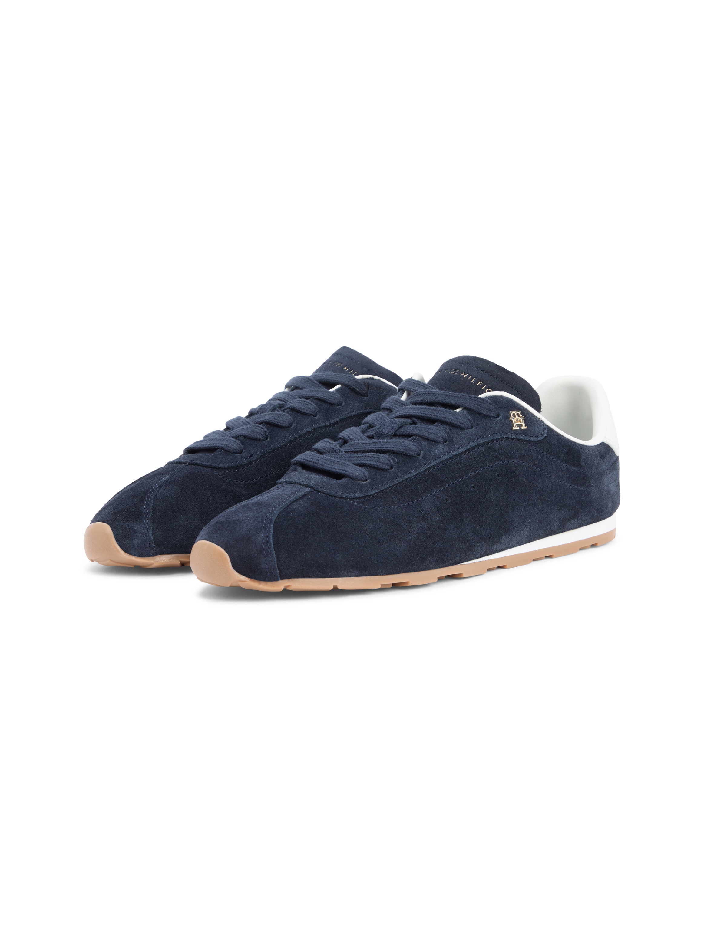 Tommy Hilfiger Sneakers »TH BELLA LOW RUNNER SUEDE«  Chaussure basse, à lacets, chaussure de loisirs avec empiècement talon contrasté