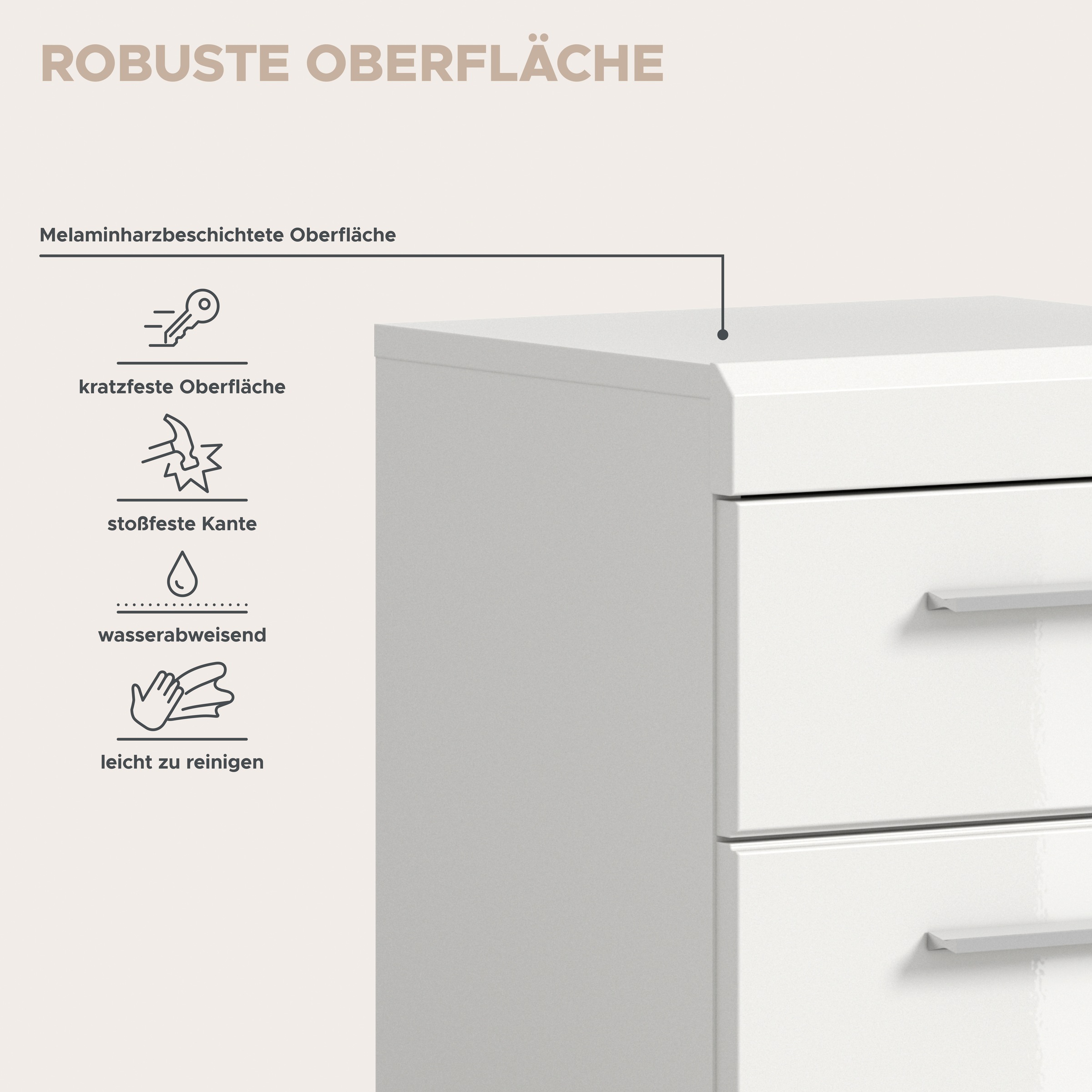 welltime Armoire basse »SIENA, Breite 37cm, 1 Tür, 1 Schubkasten, 2 Fächer, MDF-Front« BEST-SELLER !, 1 cuis tlg. disponible en plusieurs couleurs, meubles de salle de bain, armoire de salle de bain, commode, salle de bain