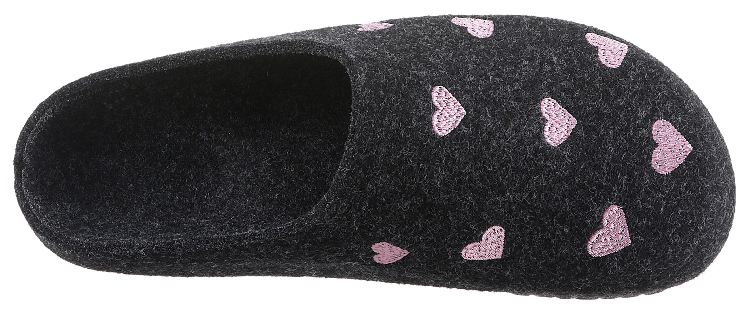 Aniston SHOES Clog  Hausschuh, Homeslipper mit Herzchen-Stickerei