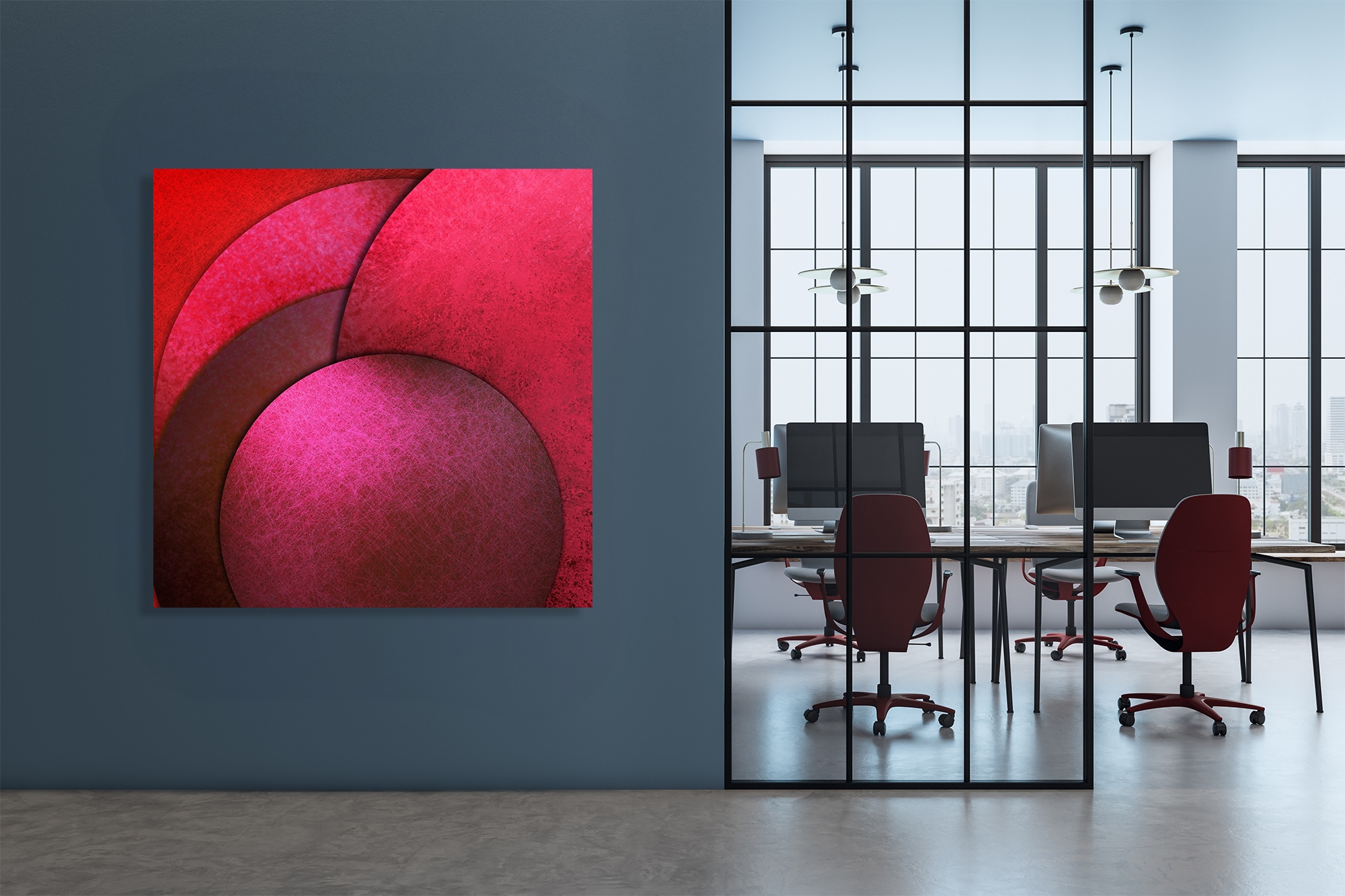 queence Tableau mural XXL »Akustikbild Abstrakt Rot« Abstrait | Abstrait | Art | Formes | Tableau 1 cuis tlg. Solution acoustique simple sans travaux, isolation phonique, panneaux