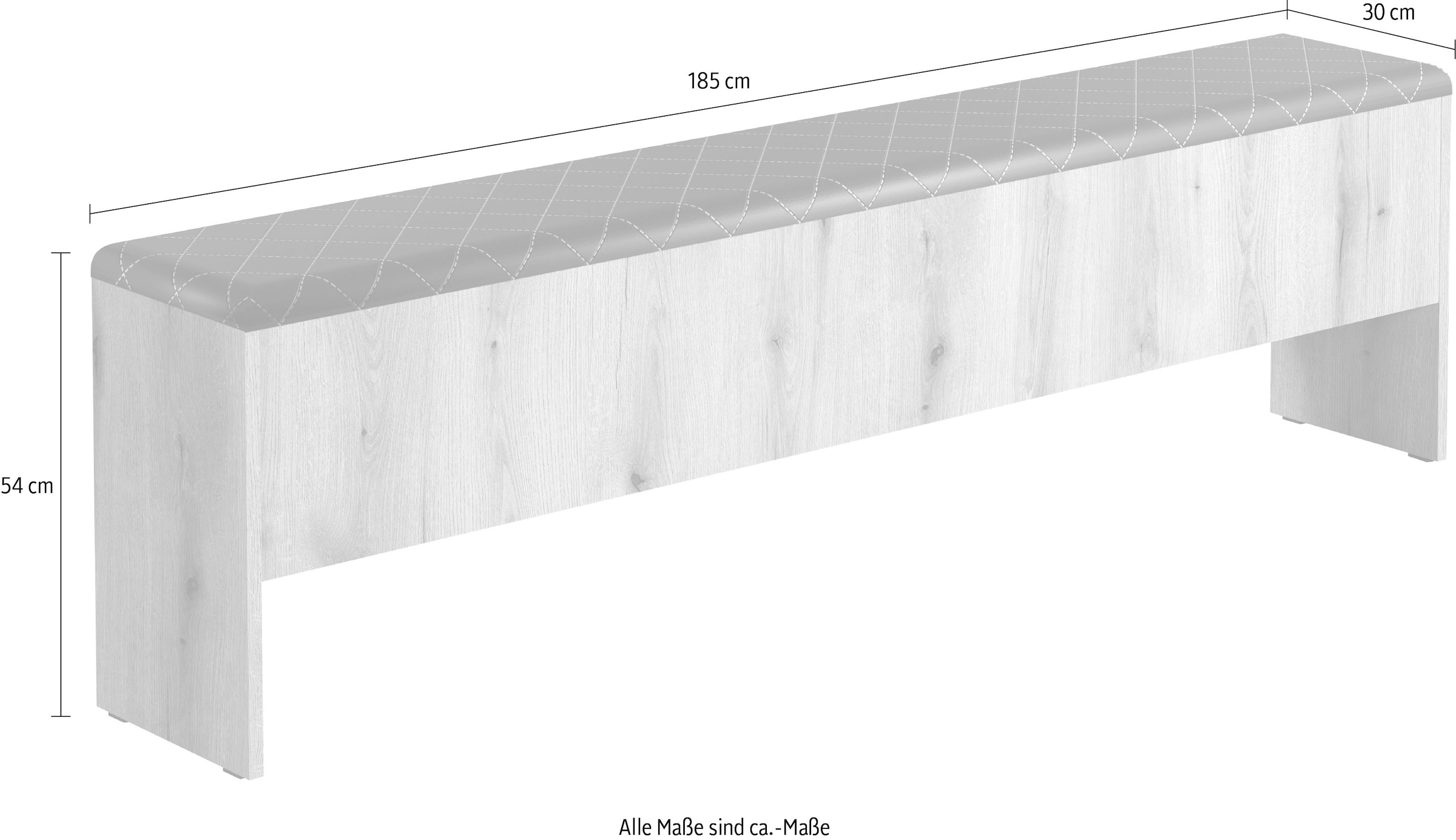 INOSIGN Banc rembourré »Estepona« 1 cuis tlg. banquette-lit rabattable - rembourrage anthracite avec matelassage losanges
