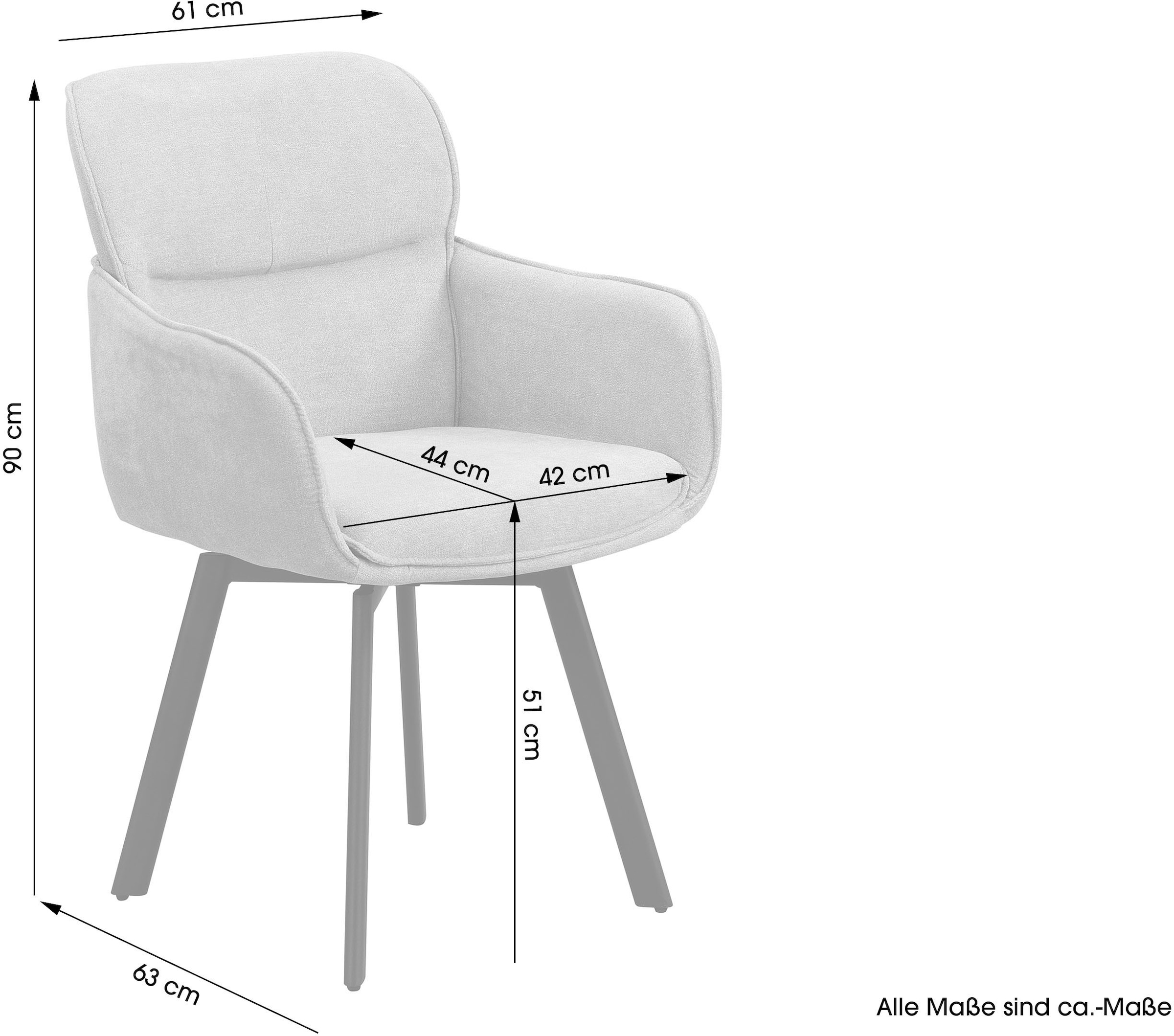 byLIVING Esszimmerstuhl »Rico« (Set) 2 Stk.360 Grad drehbar in verschiedenen Farben erhältlich