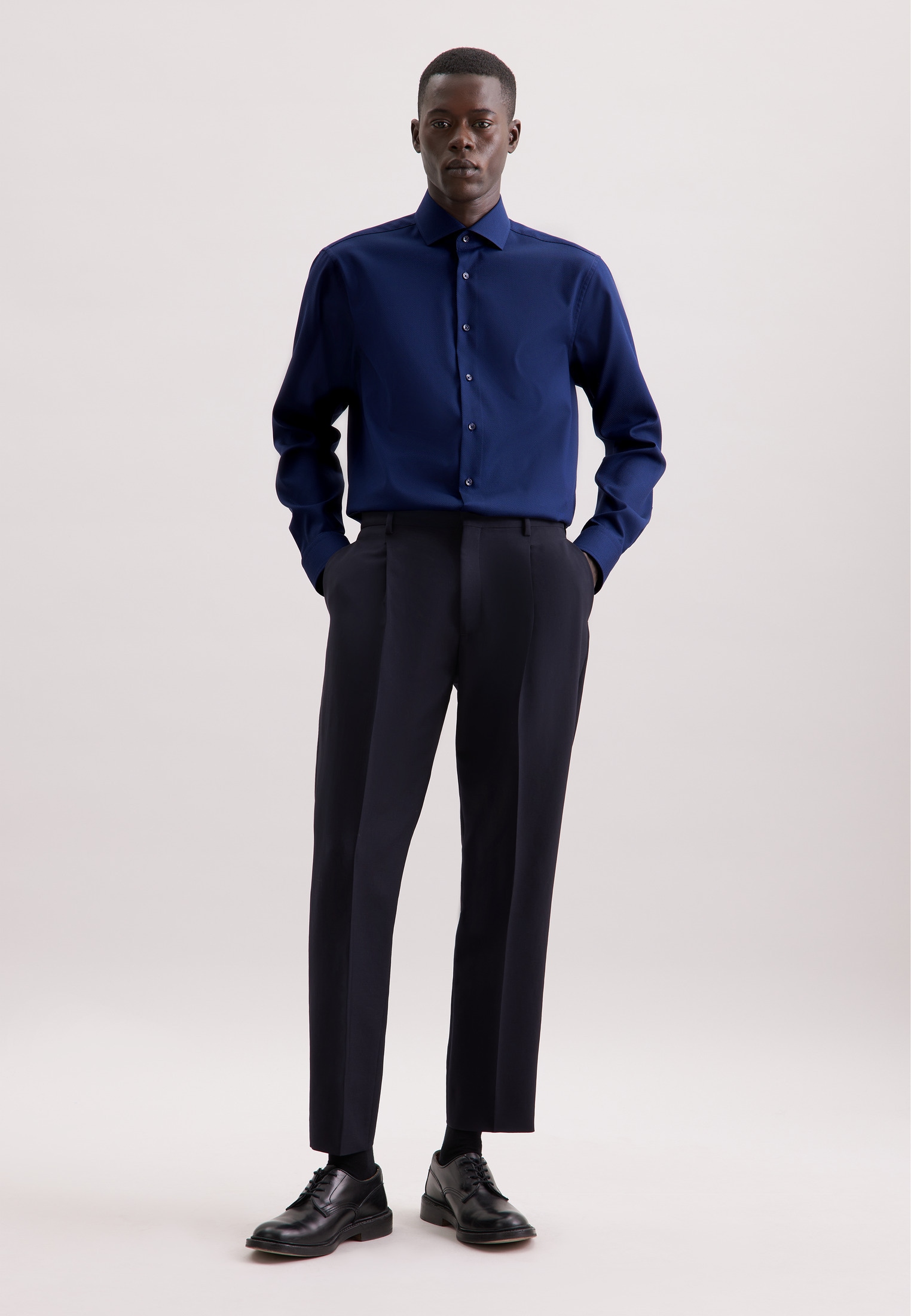 seidensticker Businesshemd »Schwarze Rose« Regular 1/1 Kentkragen Struktur