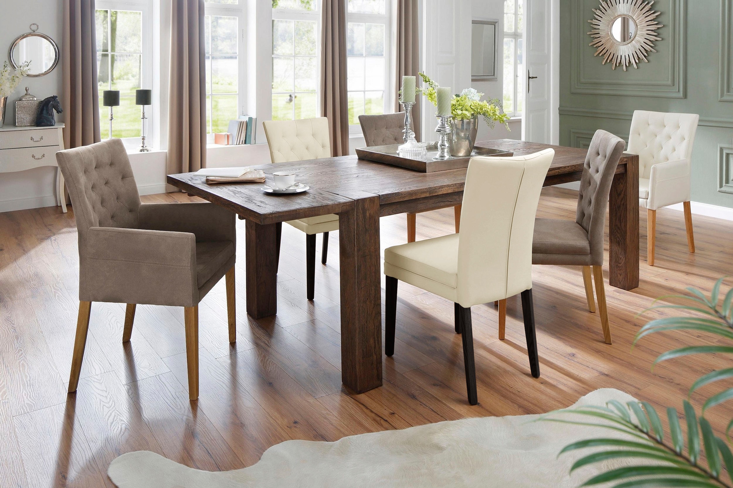 Home affaire Chaise à 4 pieds »Colorado« (Set) 2 cuisBeine aus Buche, wengefarben lackiert, Im 2er, 4er oder 6er-Set