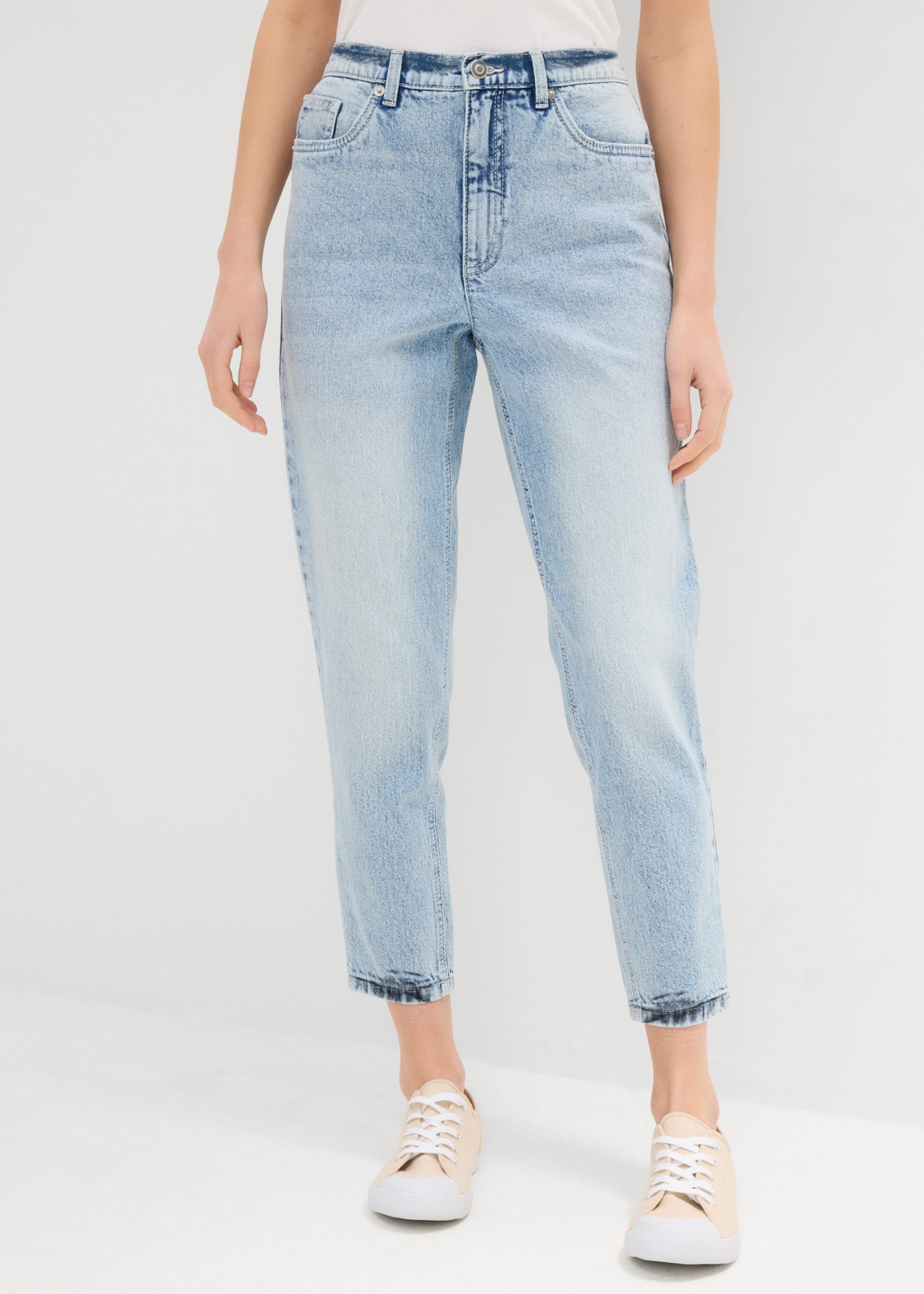 bonprix Jeans mom coupe loose fit, avec stretch, design 5 poches