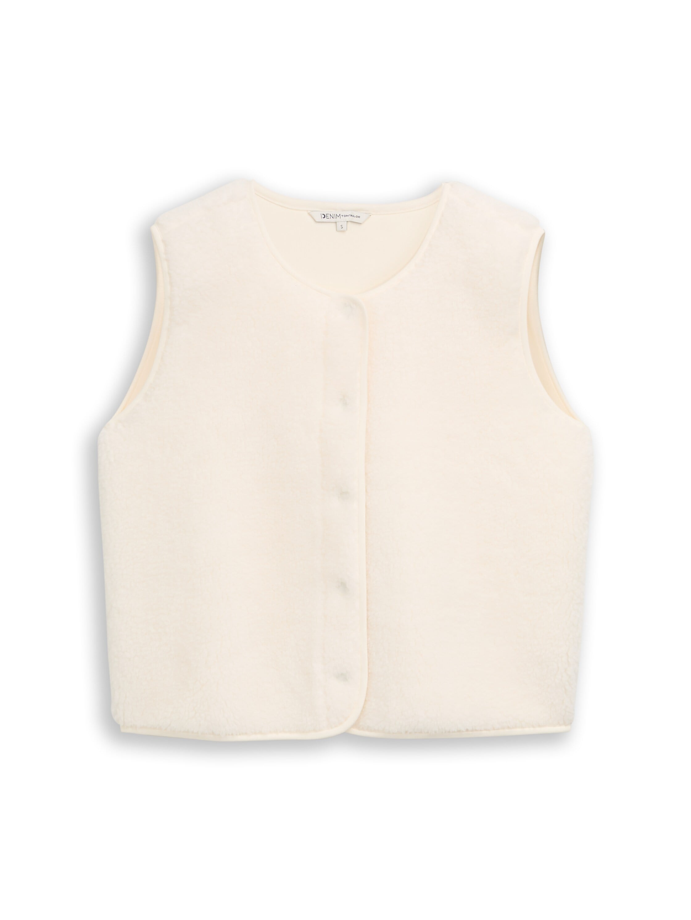 TOM TAILOR Denim Gilet polaire veste teddy avec boutons-pression