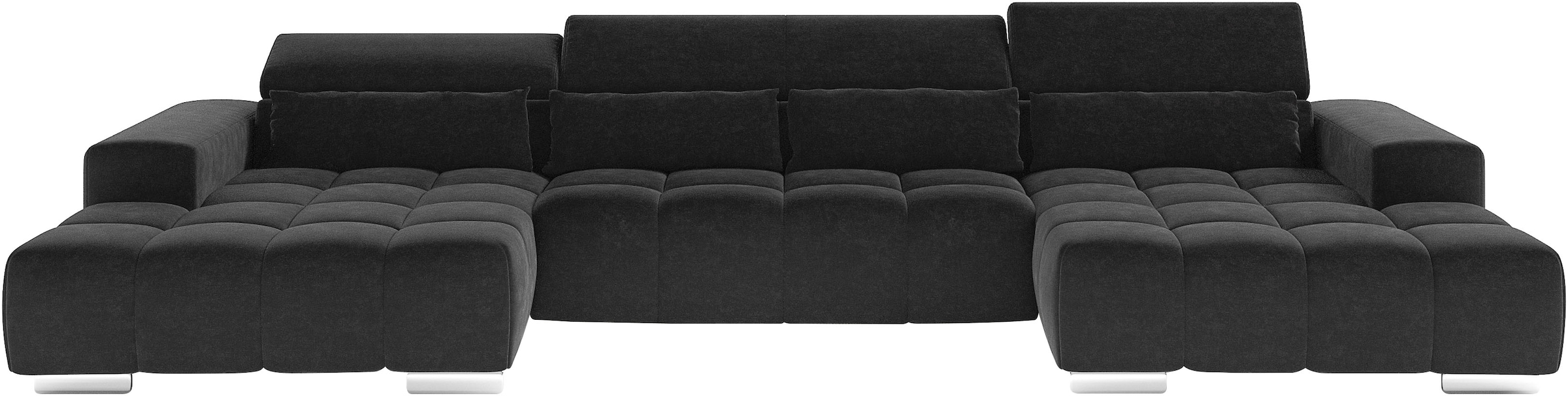 COTTA Paysage de salon »Orion U-Form, B: 400 cm« Kopfteilverstellung & 4 Kissen, optional elektr. Sitztiefenverstellung