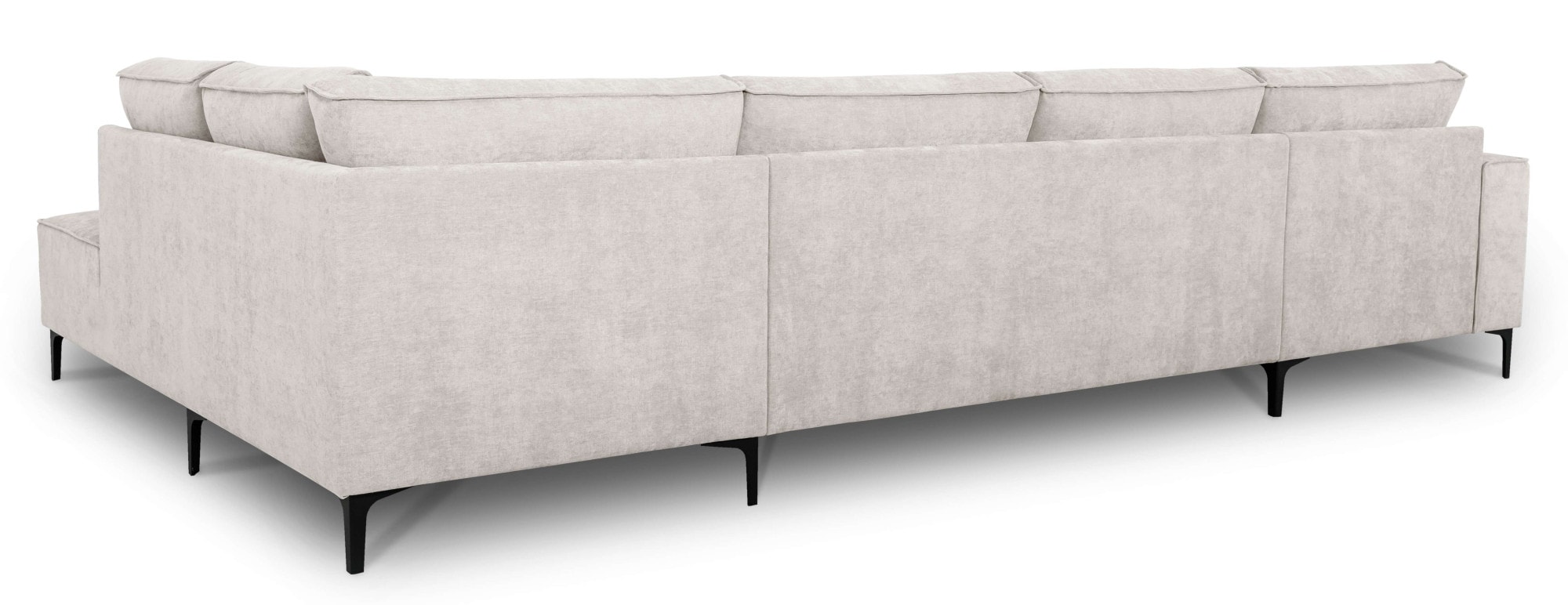 GOODproduct Paysage de salon »OLAND Struktur fein U-Form, XXL, B: 345 cm, Skandi-Design« Forme en U, 345 cm, suspension à ressorts ondulés, design scandinave, pieds en métal