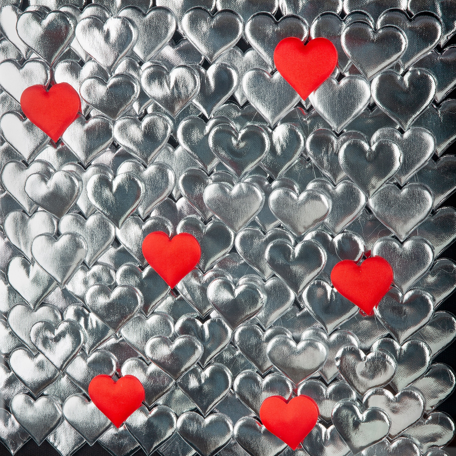 GILDE Tableau métallique »Bild quadratisch Heart  schwarz« Cœurs 1 cuis tlg. image cœur décoration murale romantique moderne effet 3D accessoire de maison