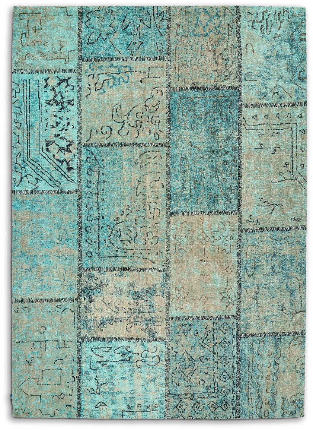 GALLERY M branded by Musterring Teppich »Patch« rechteckig 5 mm Höhe Flachgewebe, Wohnzimmer