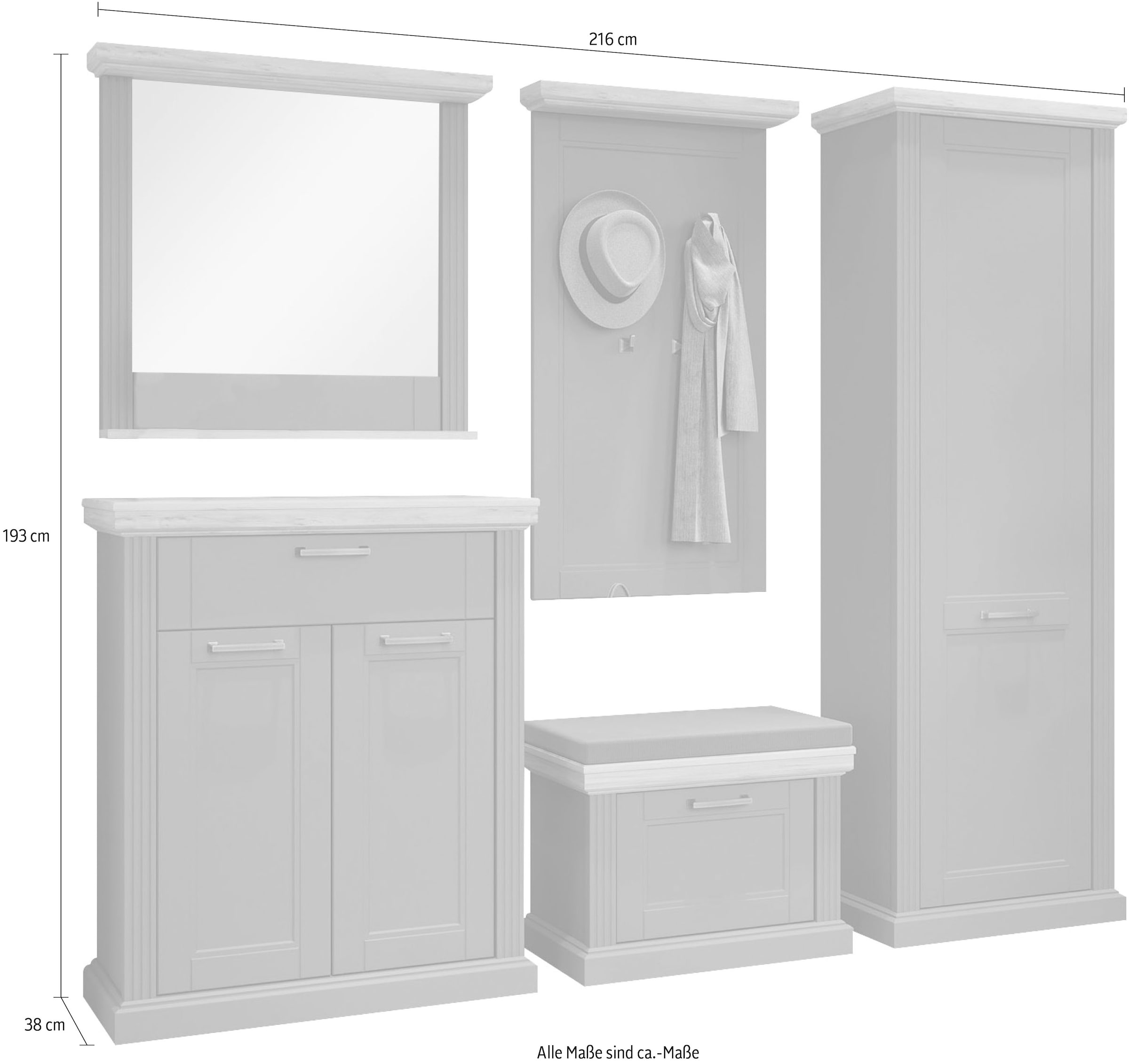 GOODproduct Ensemble de vestiaires »Tara« Ensemble, 5 cuis tlg.