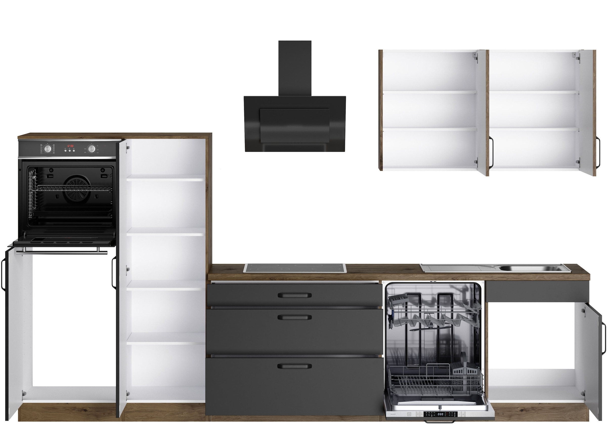 wiho Küchen Kitchenette »Elba« wahlweise mit Hanseatic E-Geräten, Breite 330 cm