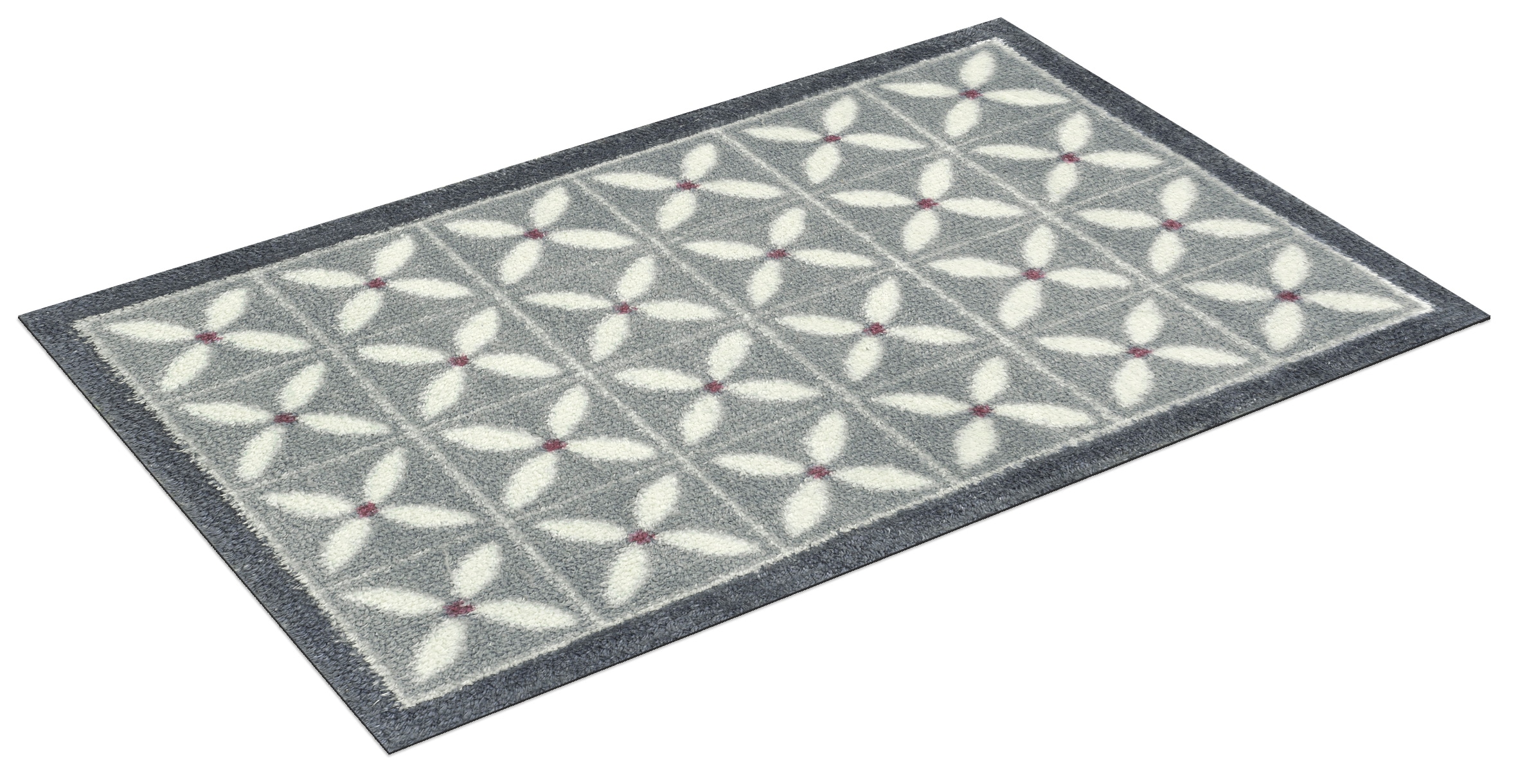 Turtle Mat Tapis de sol »Flower Fields Grey« Rectangulaire 9 mm Höhe