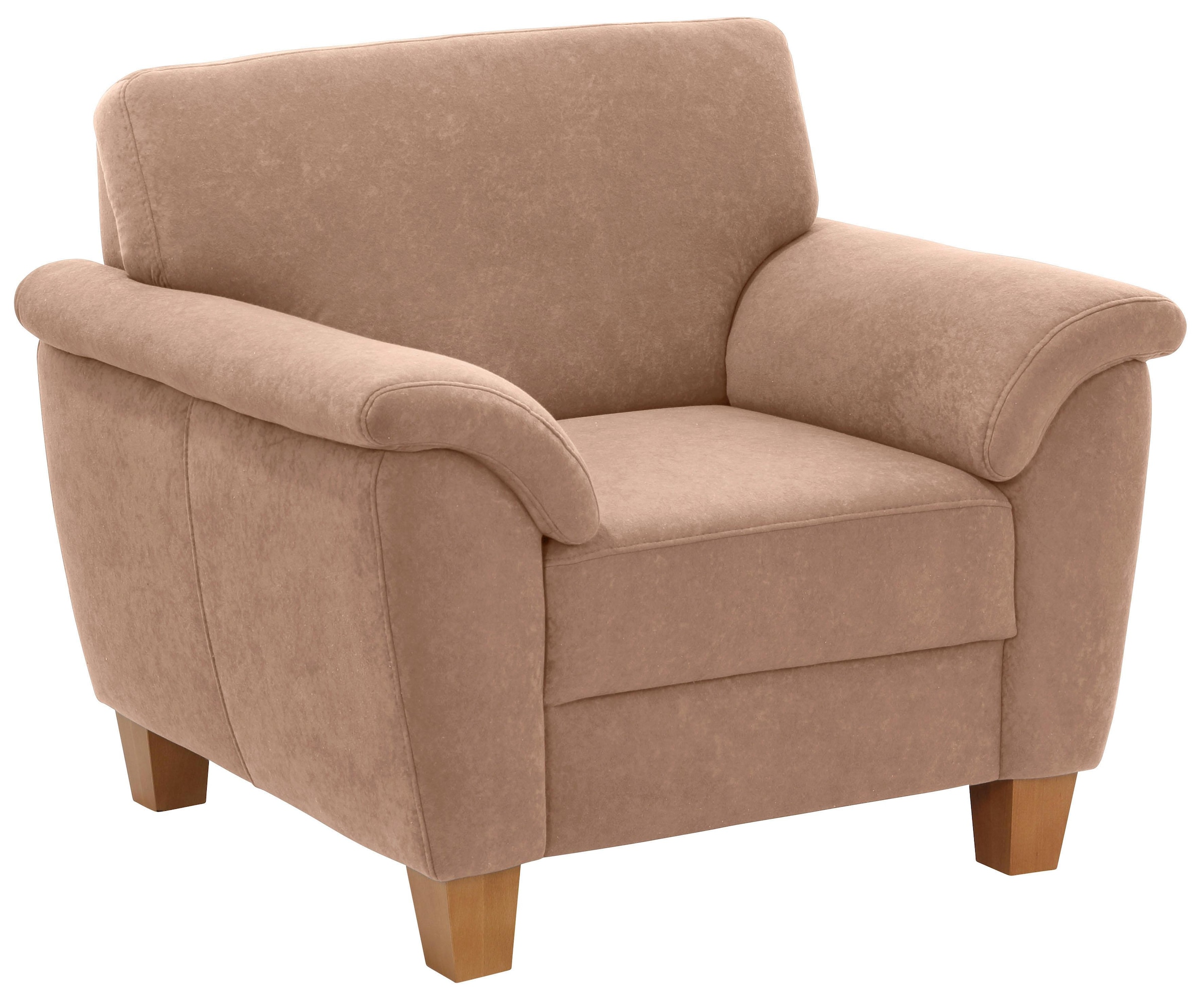 Home affaire Sessel »Alta« mit Federkern und Kontrastnaht, Füsse Buche eichefarben