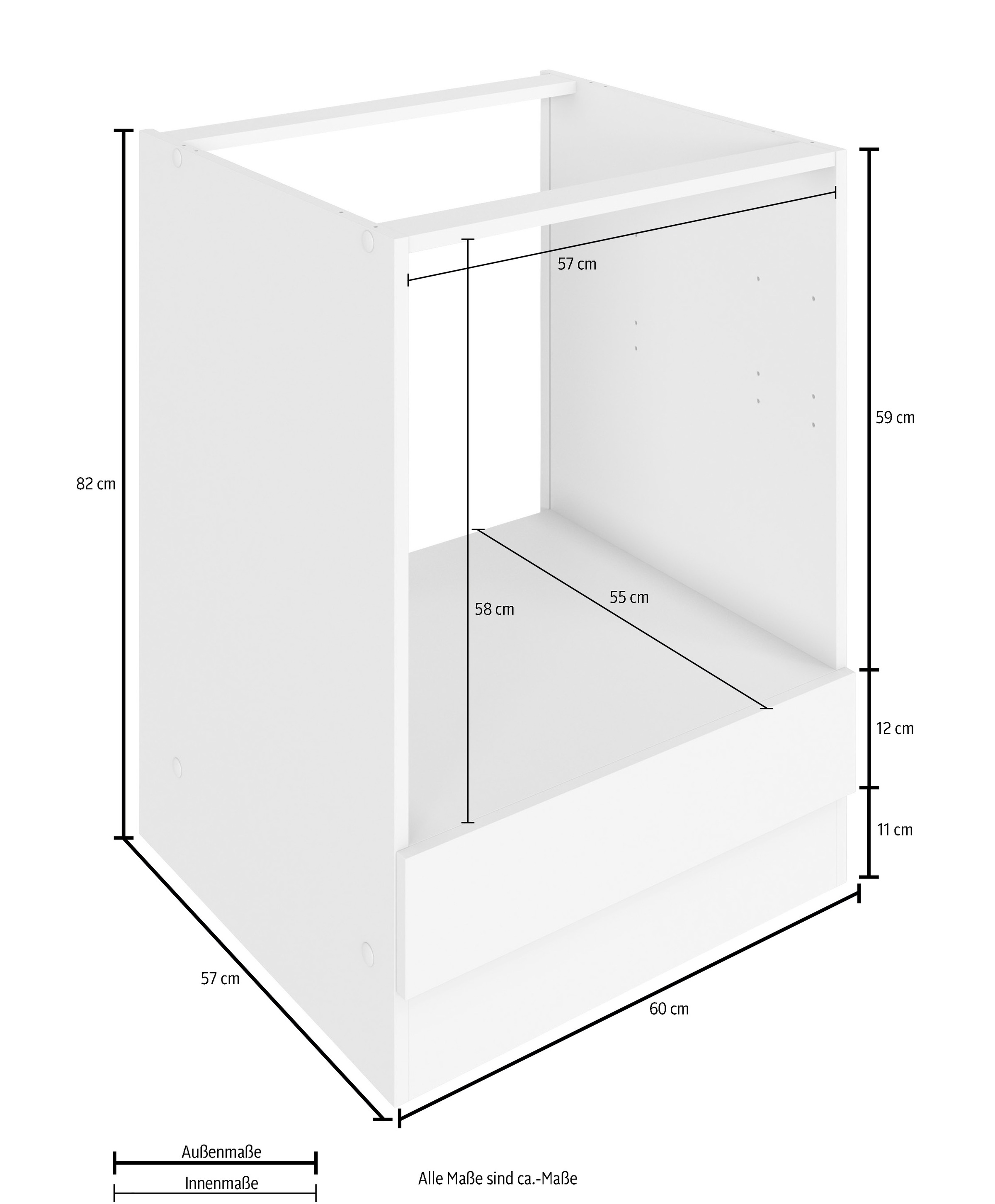 KOCHSTATION Armoire encastrée pour cuisinière »KS-Luhe« 60 cm de large