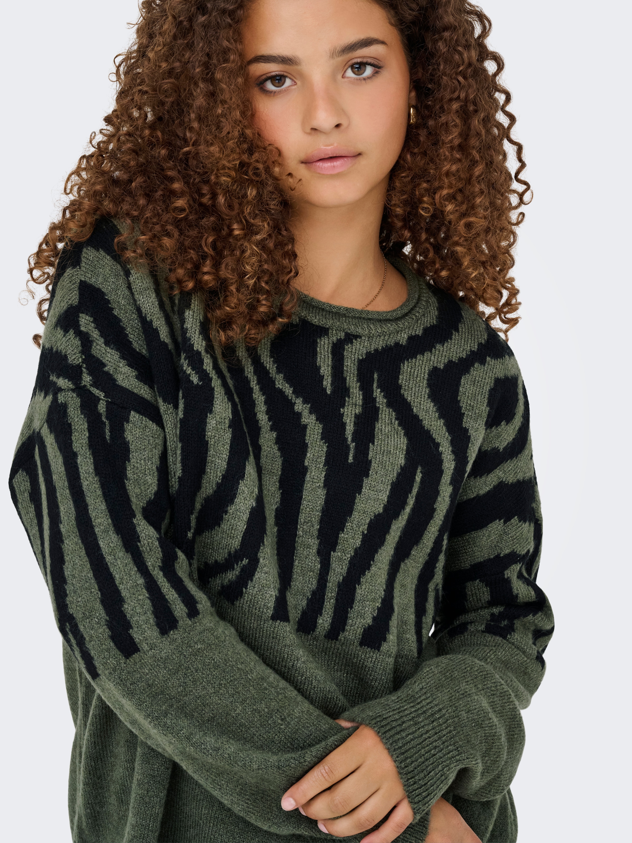 ONLY Pull à col rond »ONLJADE ANIMAL LS O-NECK NOOS KNT«