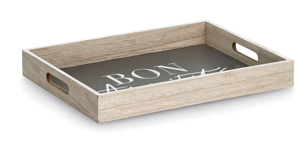 Zeller Present Plateau mit Aufdruck ''Bon Appetit'', 2 Grifflöcher