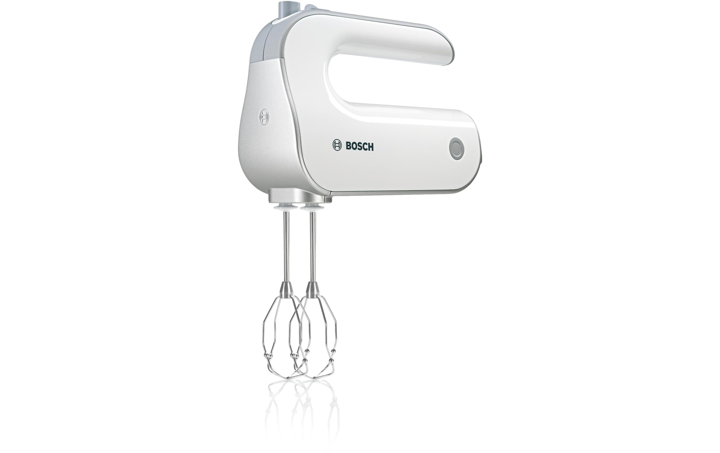 BOSCH Mixeur à main »Styline MFQ4075DE, 2x Rührbesen, Knethaken Edelst., Mixfuss, weiss« 550 W 5 Stufen, Turbotaste, Mixbecher, Made in Europe