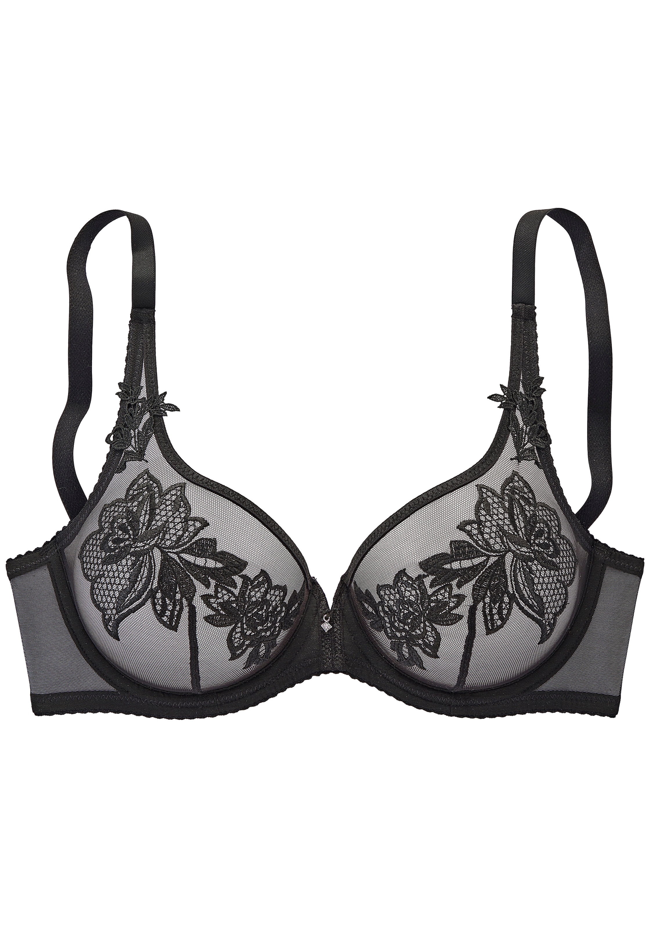 LASCANA Soutien-gorge à armatures mit floraler Stickereiapplikation, transparente Unterwäsche