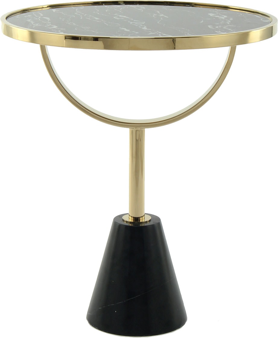 Kayoom Table d'appoint »Oscar 125, edle marmorierte Glasplatte« 1 cuis tlg. ausgefallenes Gestell, stabiler Marmorfuss, marmorierte Glasplatte