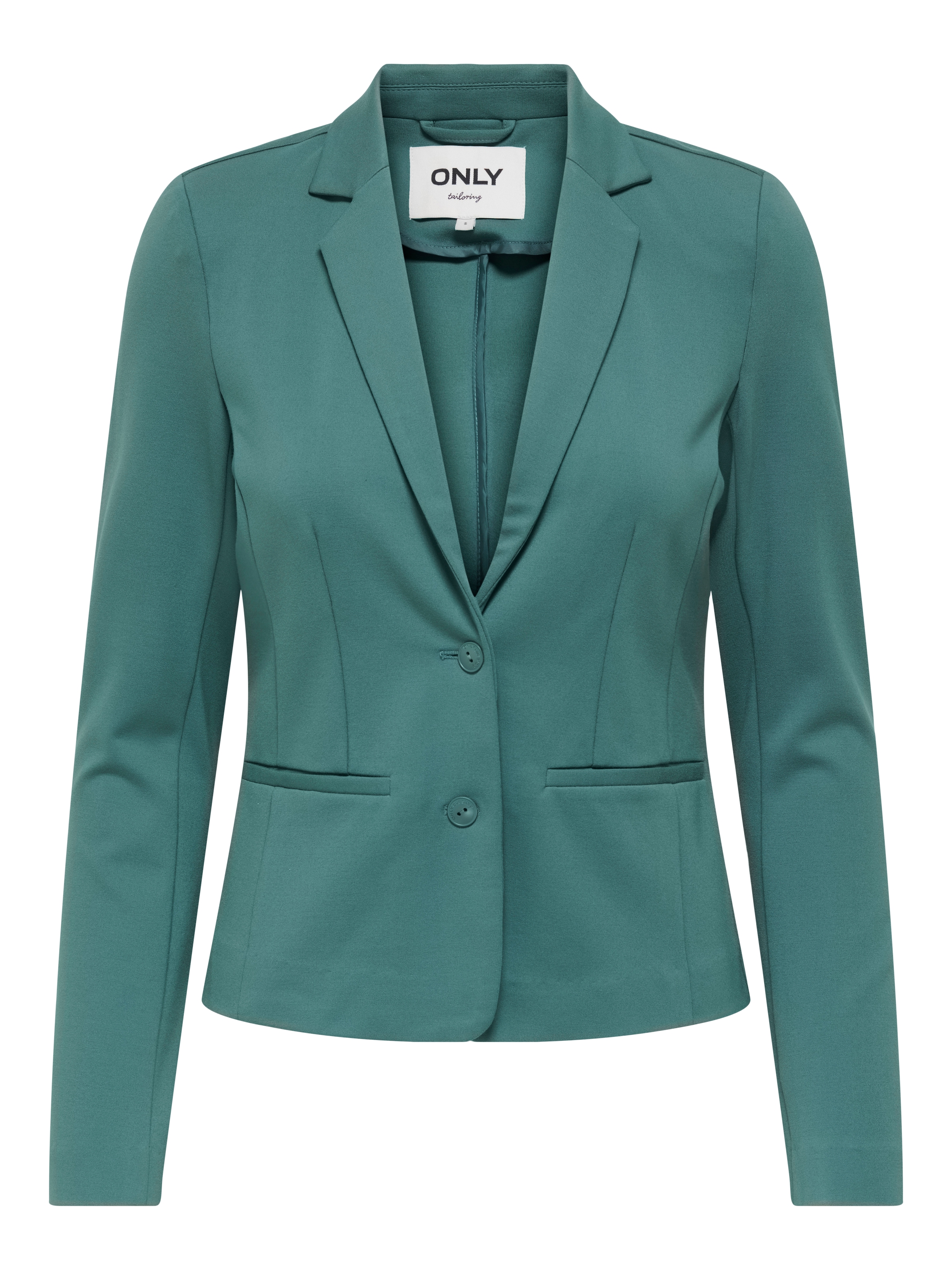 ONLY Jerseyblazer »ONLPOPTRASH – 2-Knopf Blazer mit taillierter Silhouette« regular fit, Milano Rib, Materialmix, Reverskragen, unifarben