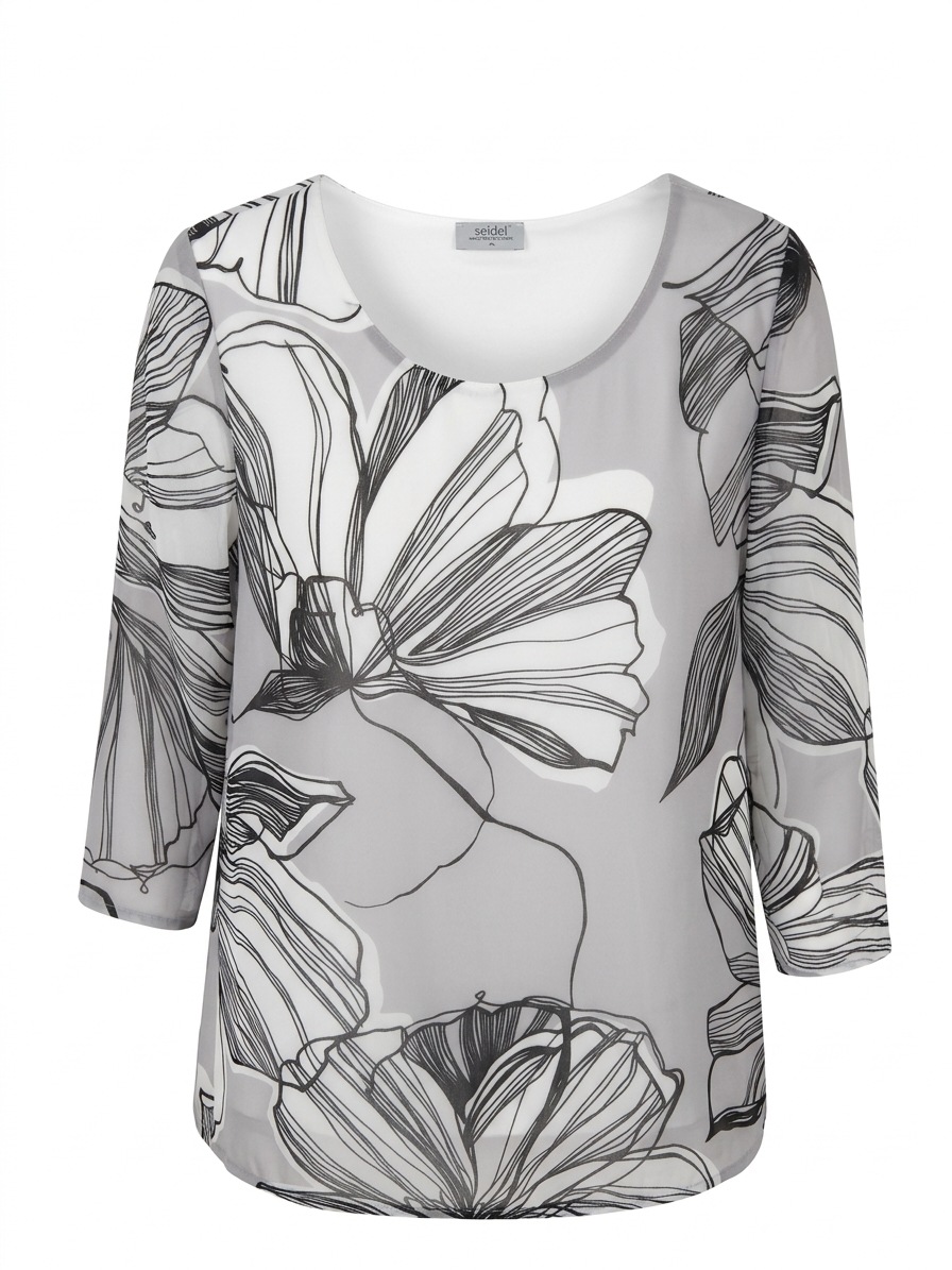 Seidel Moden Druckbluse 3/4-Sommerbluse mit grafischem Muster - MADE IN GERMANY