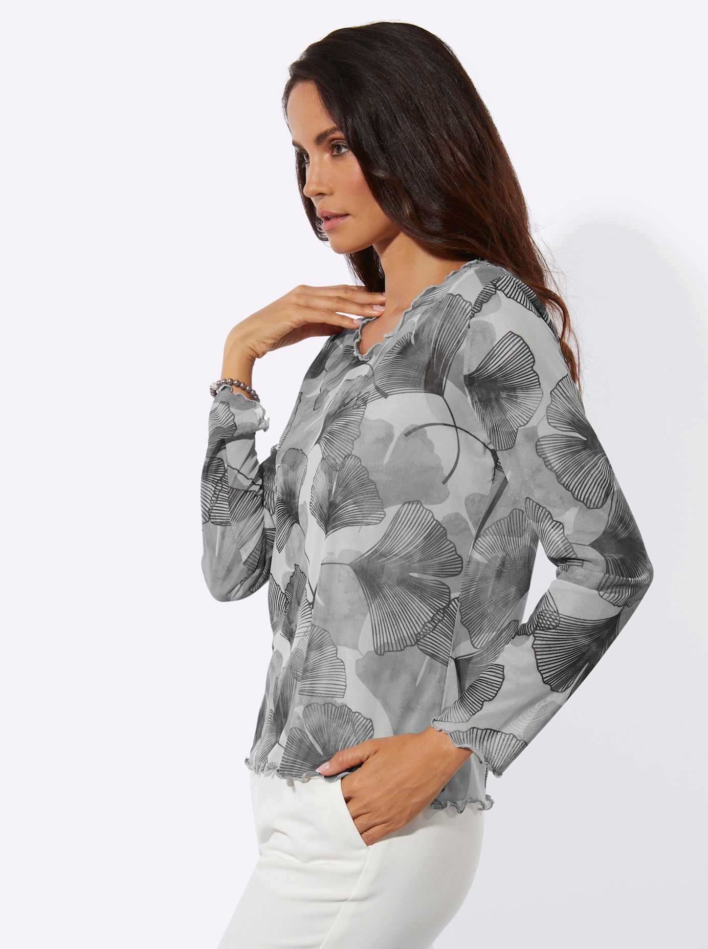creation L T-shirt à manches longues »Mesh-Shirt« 1 pièces