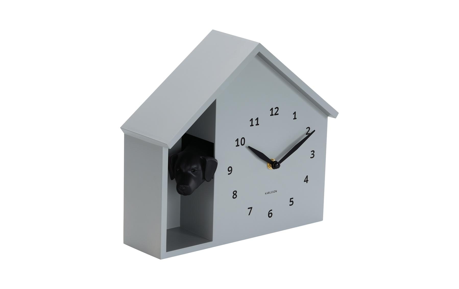 Karlsson Horloge murale »Wall clock Peeking Doggy Mouse Grey«