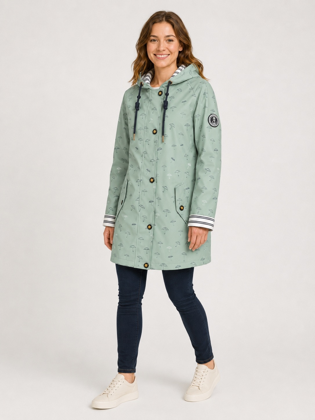ankerglut Veste de pluie »Friesennerz #ankerglutbucht Regenmantel, Longjacket« avec capuche également disponible en grandes tailles