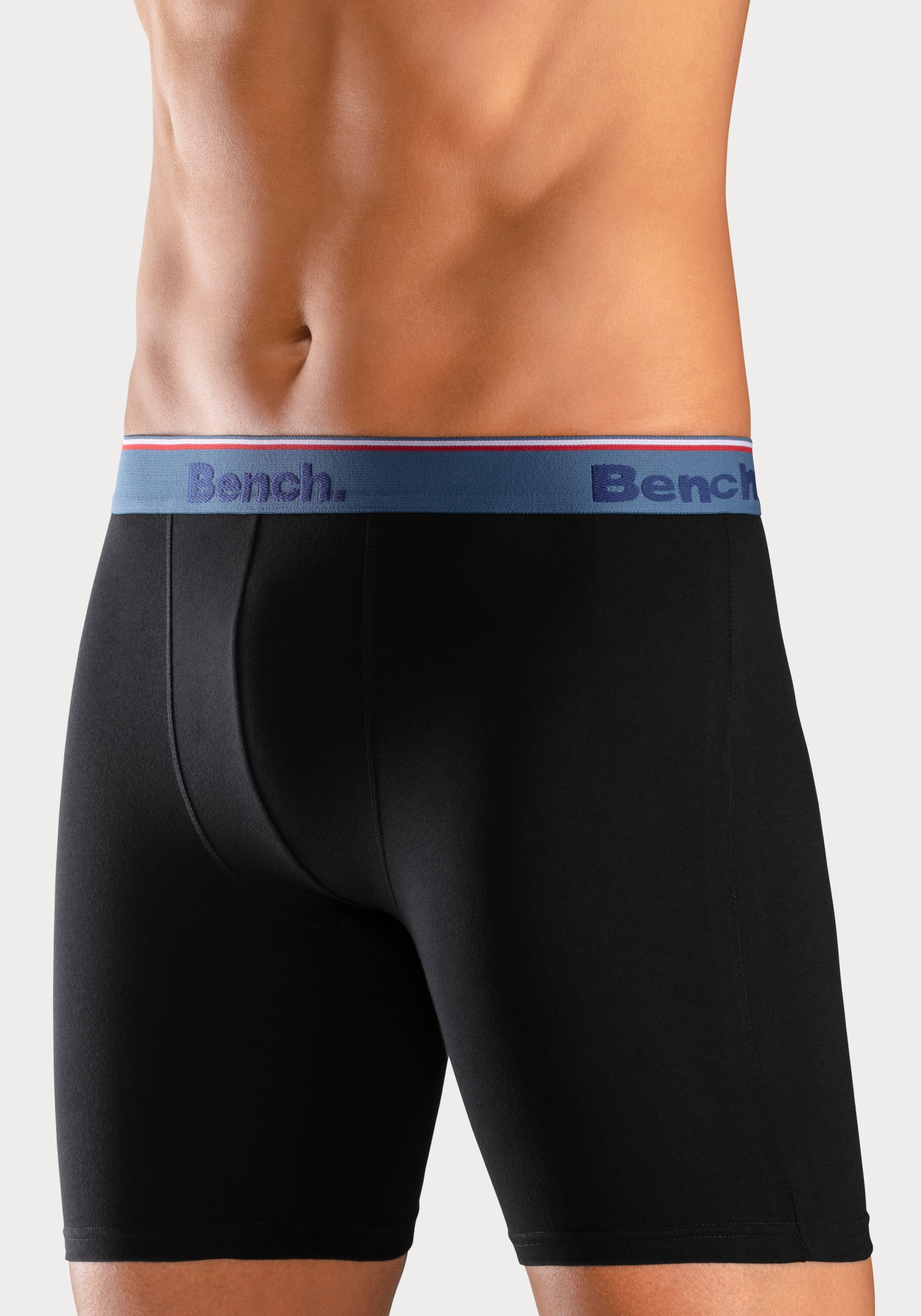 Bench. Boxer long Packung, 4 cuis Unterhosen mit schmalen Streifen im Logo-Webbund
