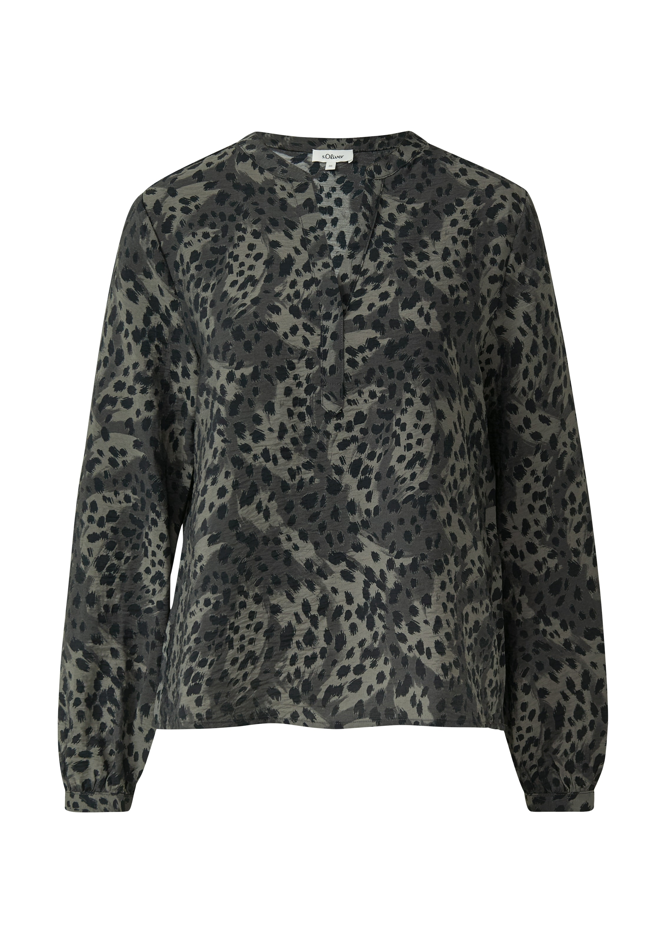s.Oliver Blouse à manches longues mit All-Over Leo Print