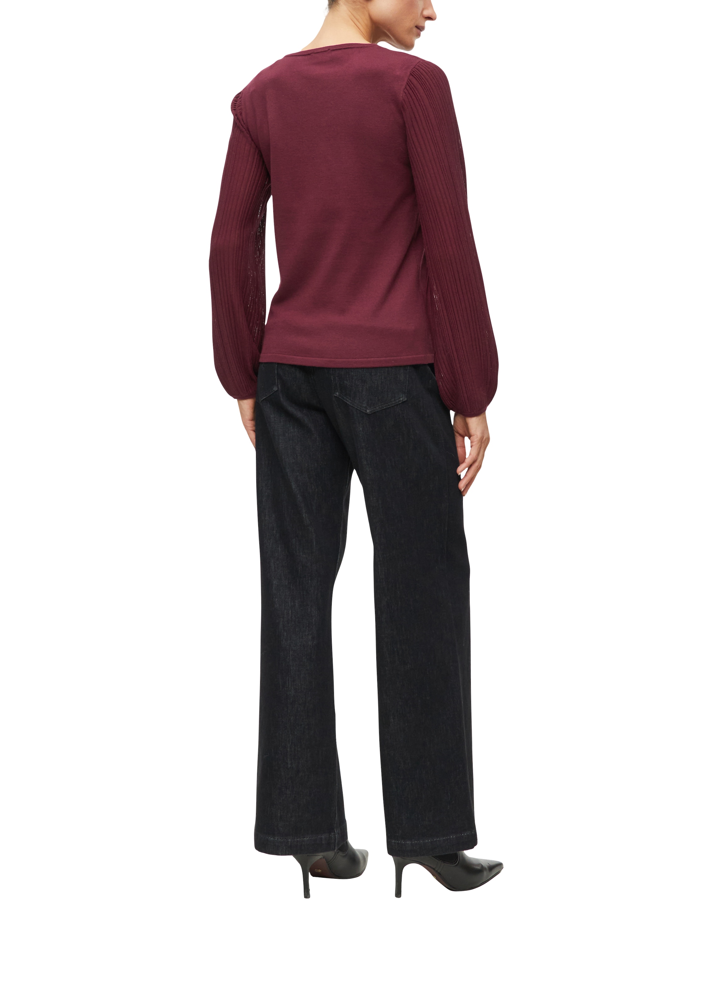 s.Oliver BLACK LABEL Pull en tricot mit Rundhals und Struktur-Optik
