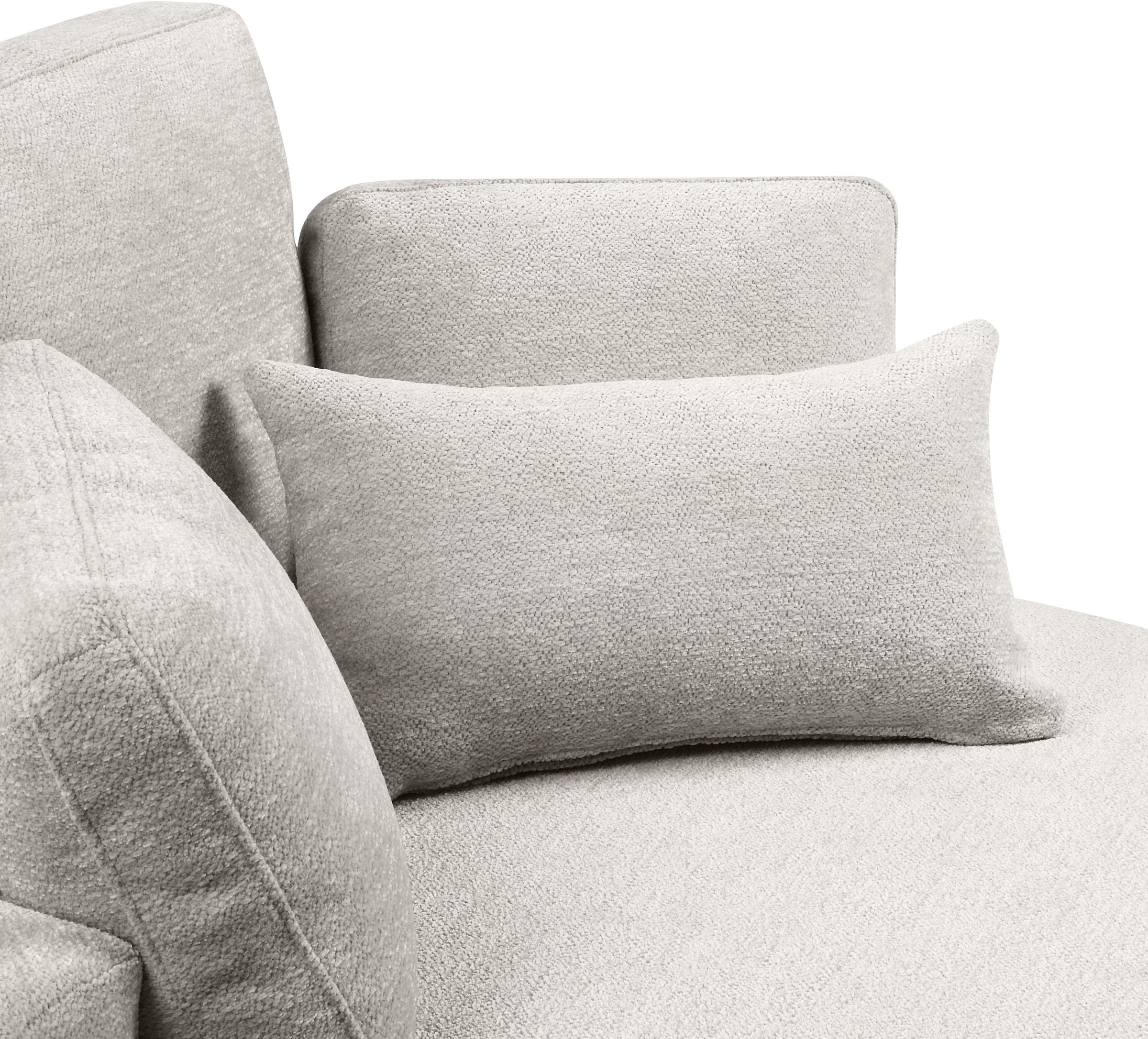 GOODproduct Loveseat »Ravi Sessel, B: 114 cm, Sitzhöhe: 42 cm« XXL- Sessel, mit Stauraumhocker, Rückenstütze & 4 Zierkissen