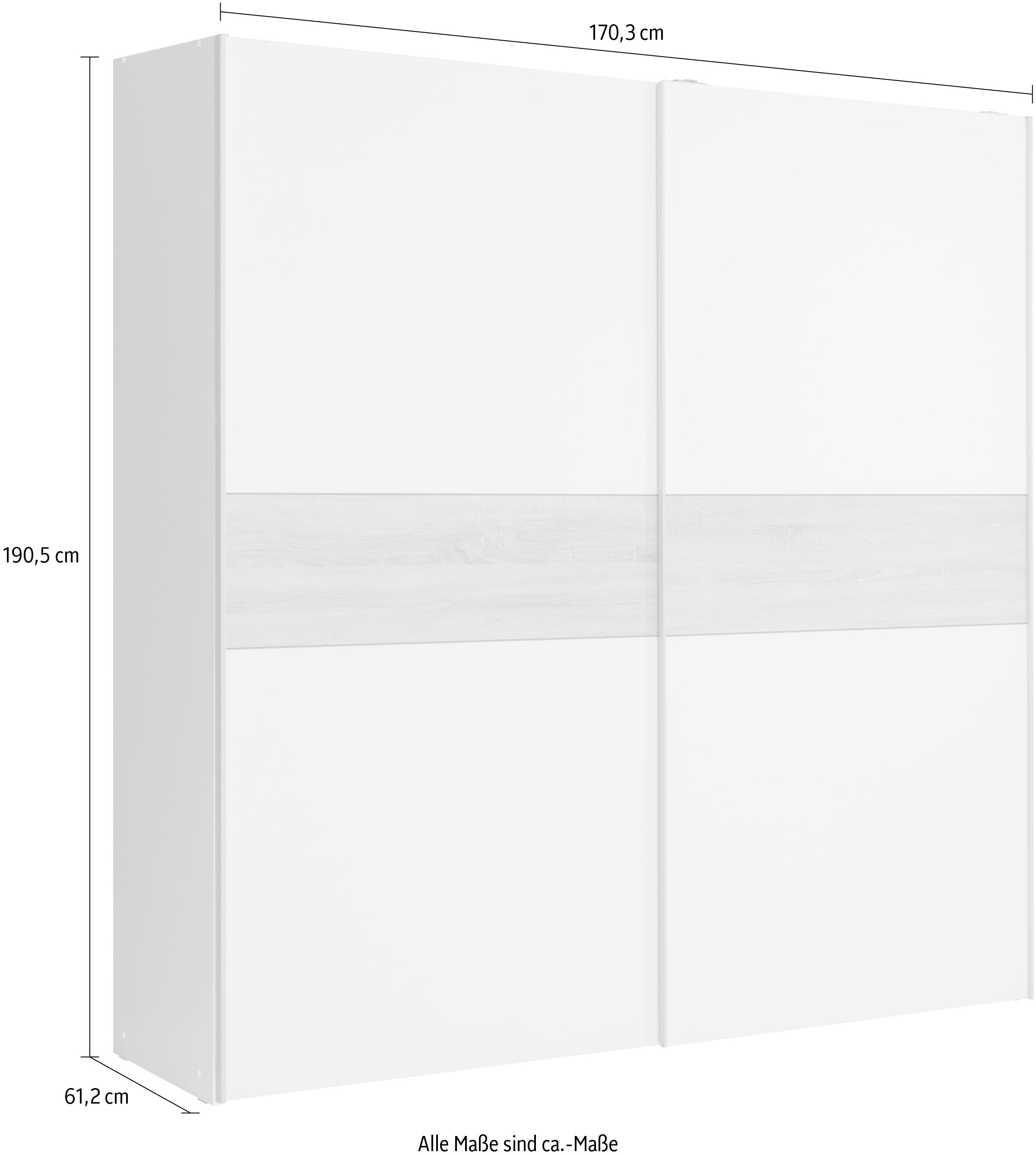 FORTE Schwebetürenschrank »Longline, Made in Europe, 2 Schiebetüren, modernes Design« melaminbeschichtet