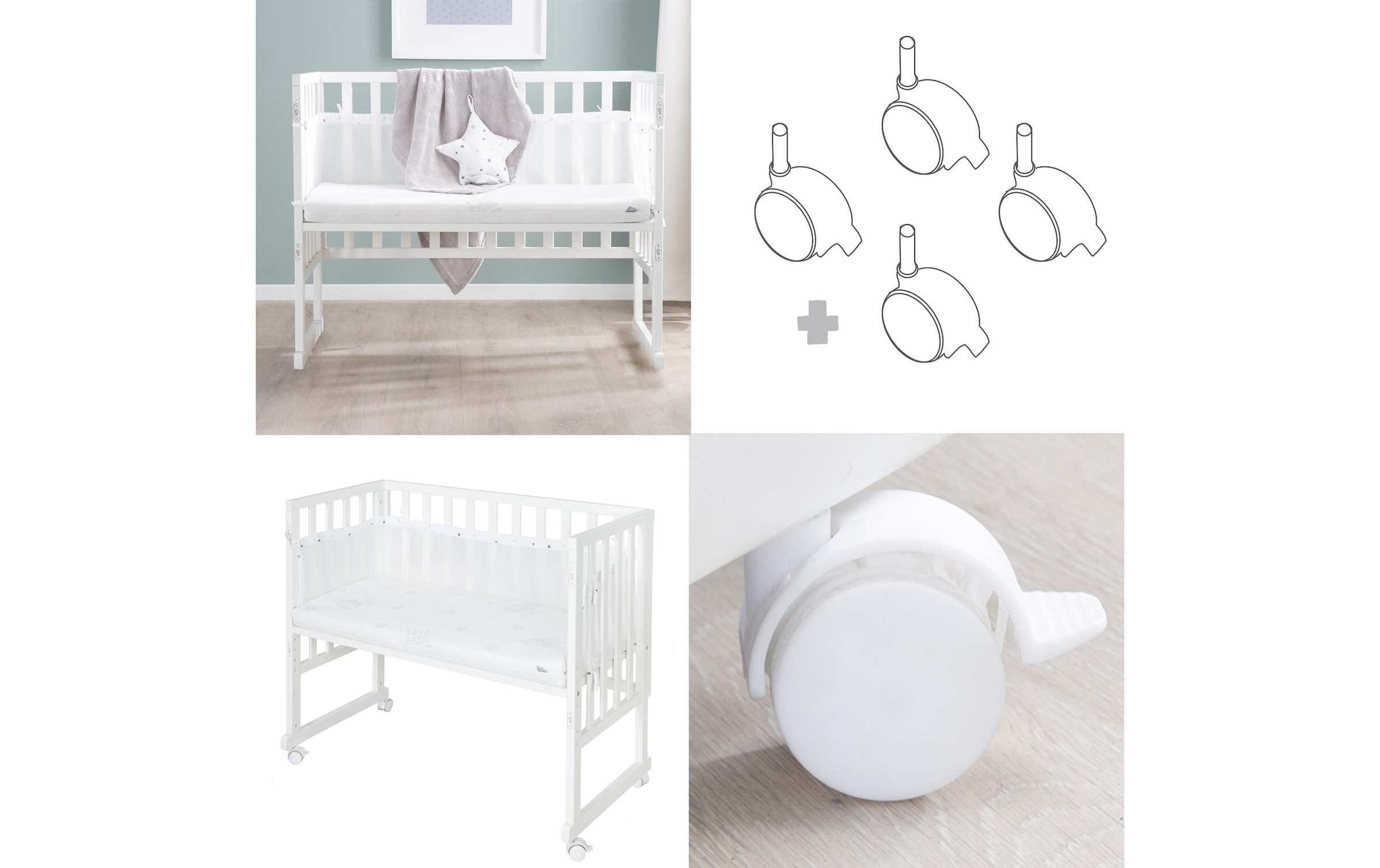 roba® Babybett »Stubenbett inklusive Matratze Canvas-Barriere Mesh-Umrandung«