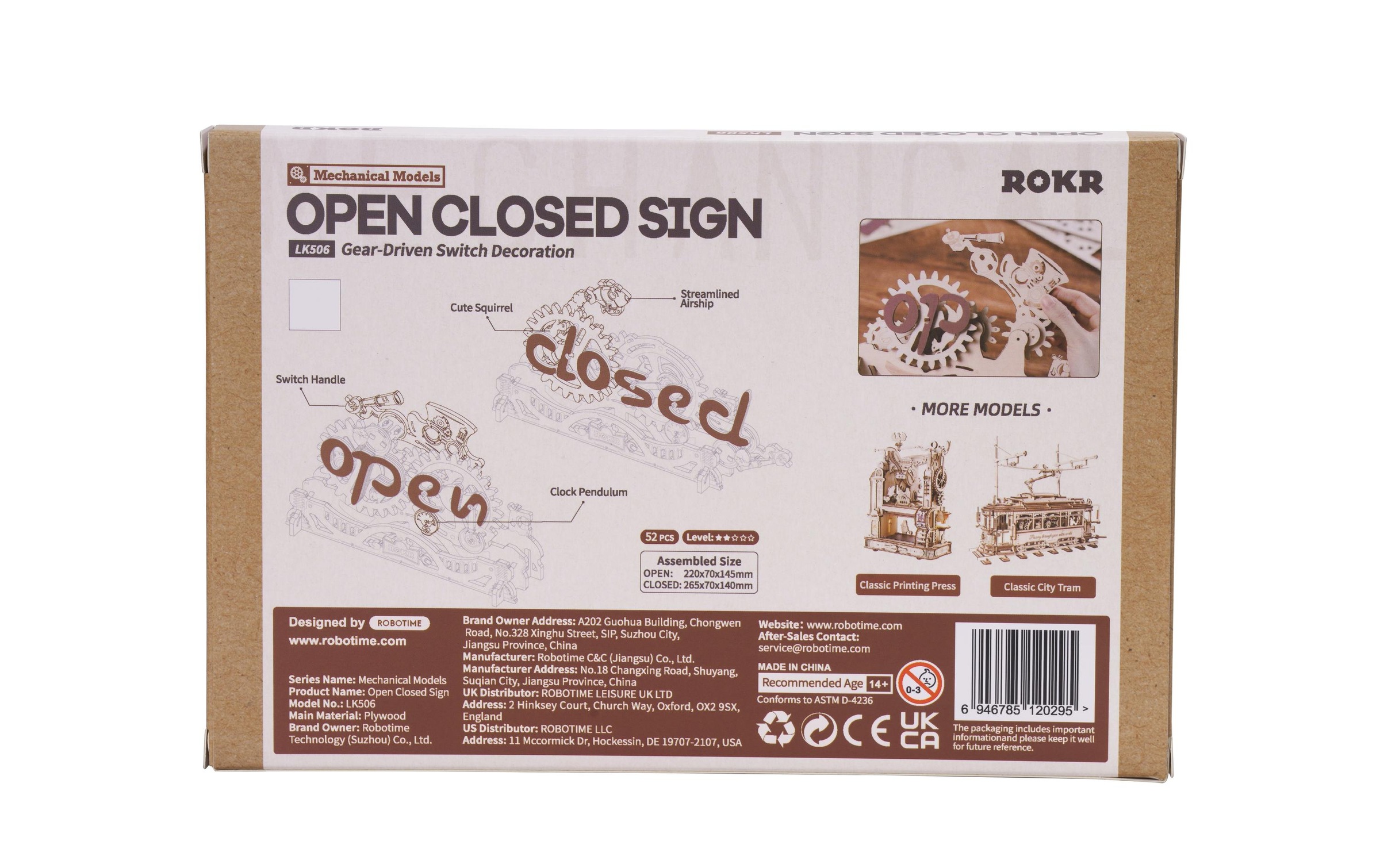   Modellbausatz »ROKR Open Closed Schild«