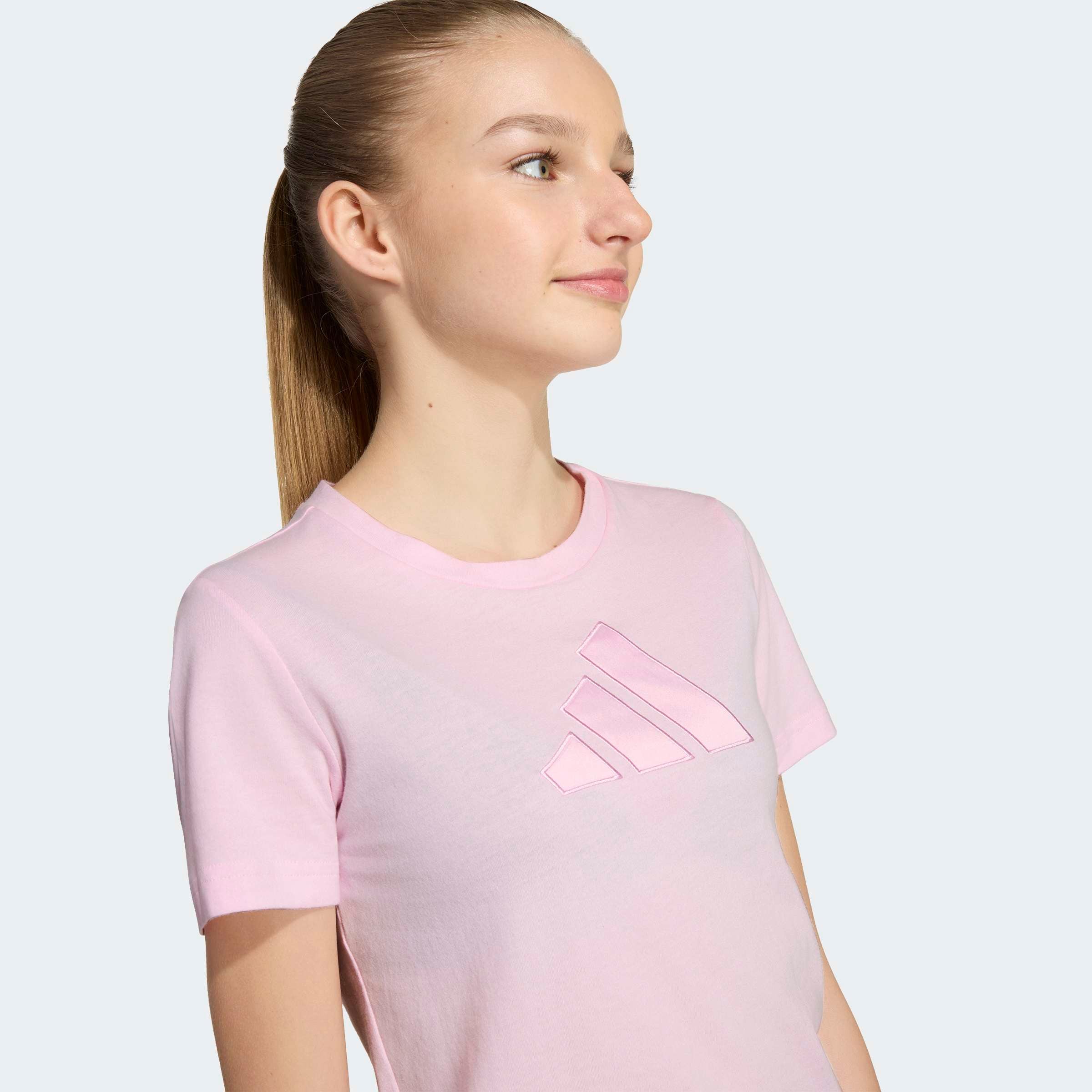 adidas Sportswear T-Shirt »JG SATIN TEE« für Kinder, mit Rundhalsausschnitt, ohne Verschluss, aus Baumwolle