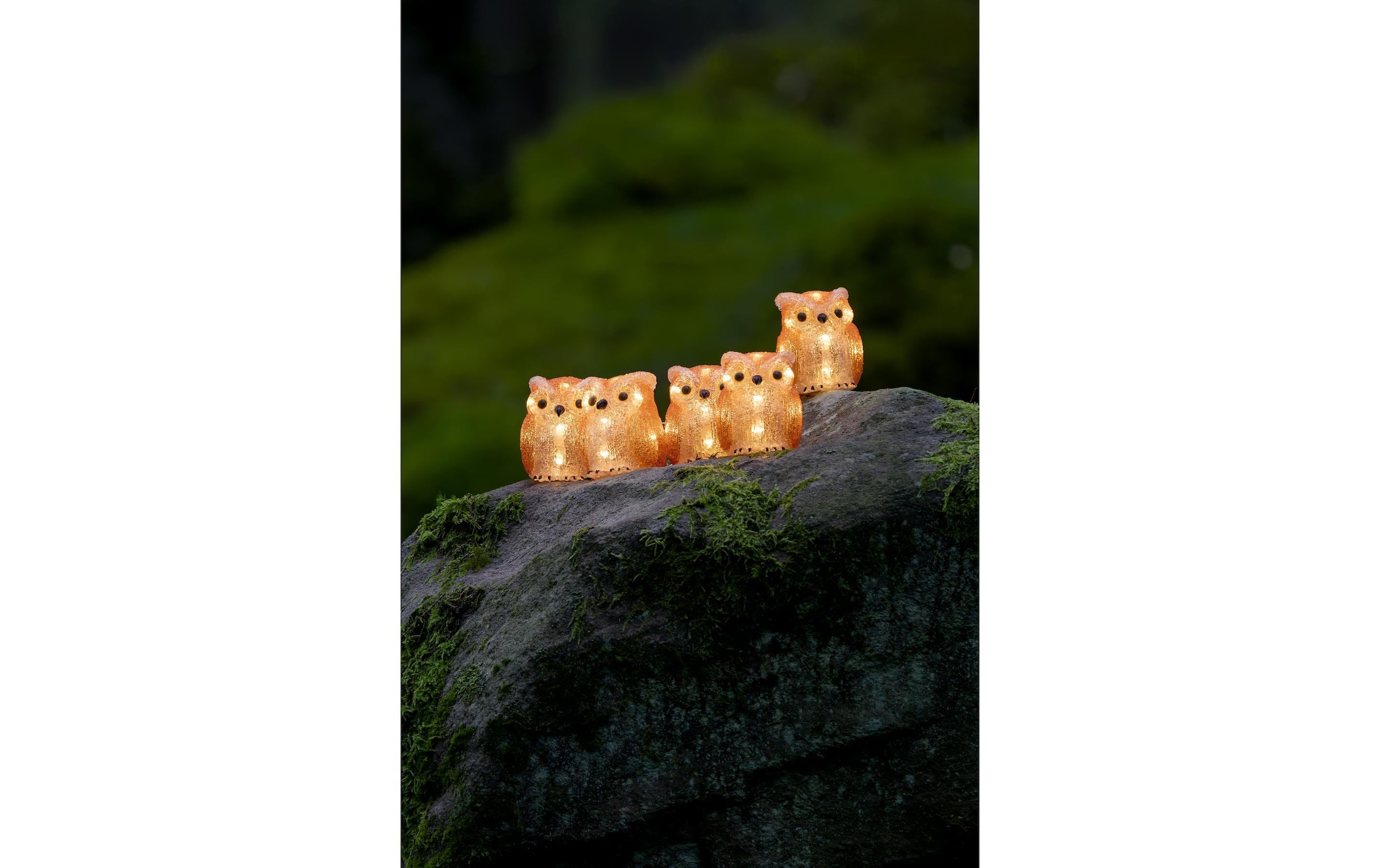 KONSTSMIDE LED Dekofigur »LED-Acryl-Eulen 5er-Set« Warmweiss