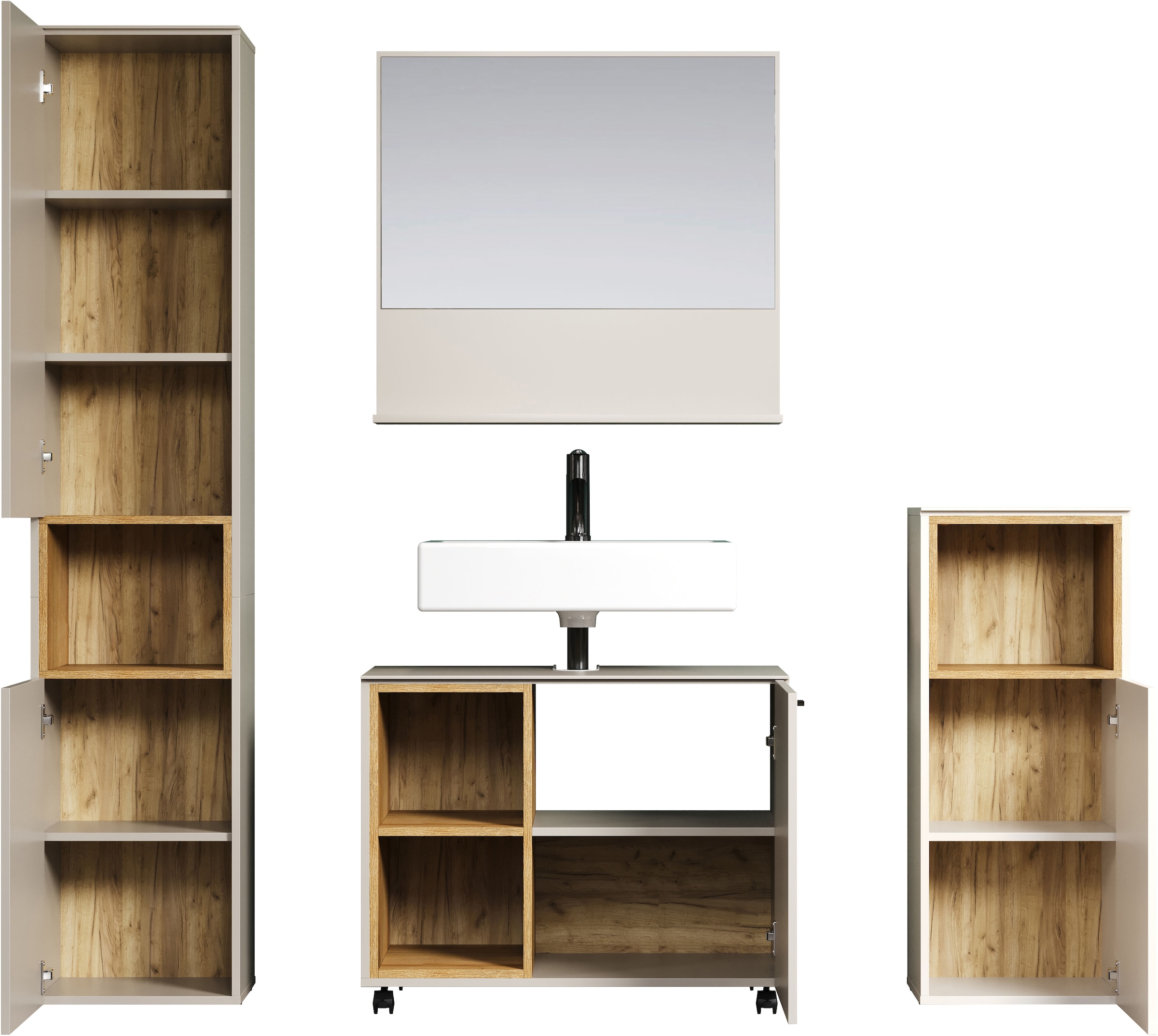 welltime Badmöbel-Set »San Pedro« Komplett-Set, 4 Stk. tlg.