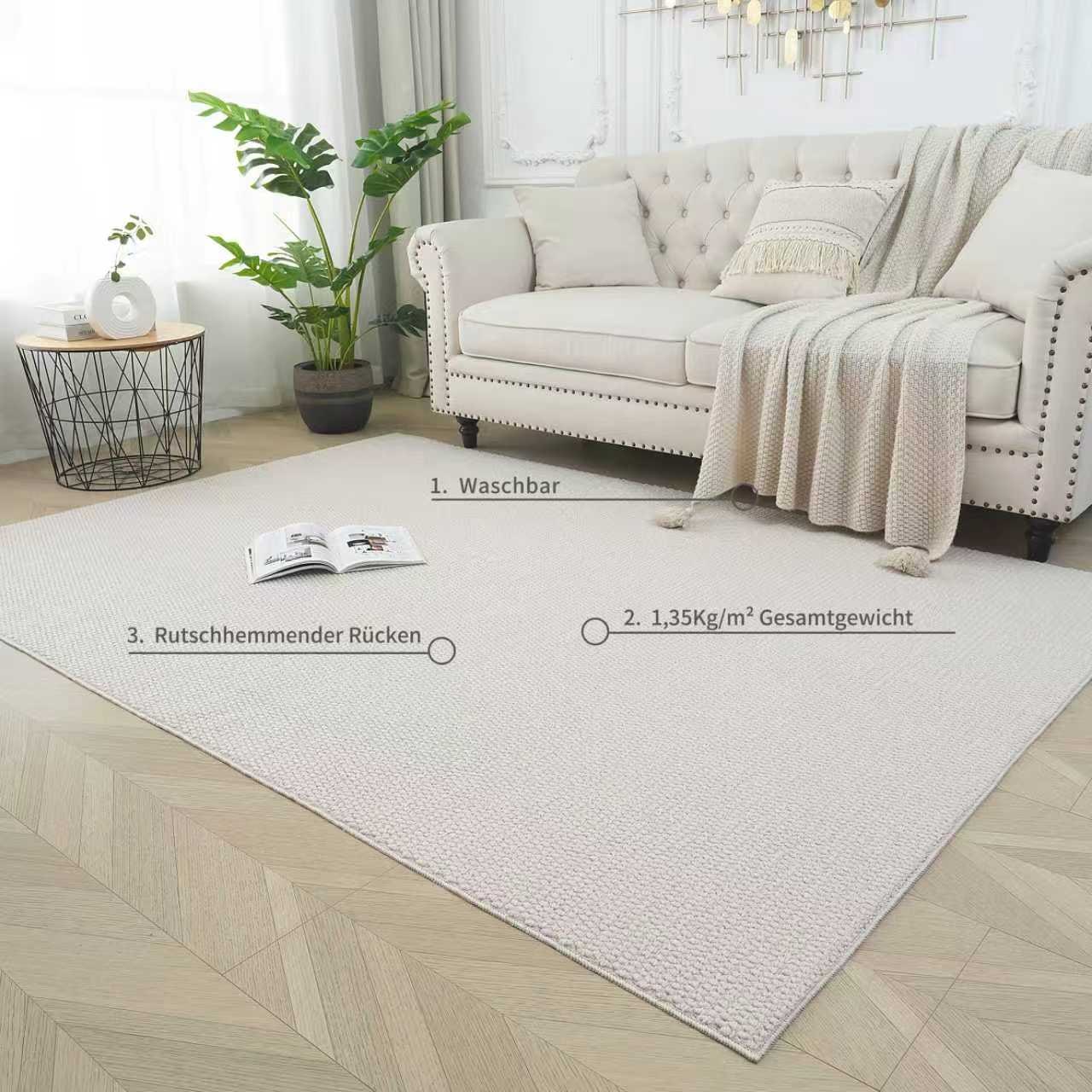 s.Oliver Tapis »Lenni« Rectangulaire 10 mm Höhe Uni-Farben, kurzflor, waschbar, Wohnzimmer, Schlafzimmer