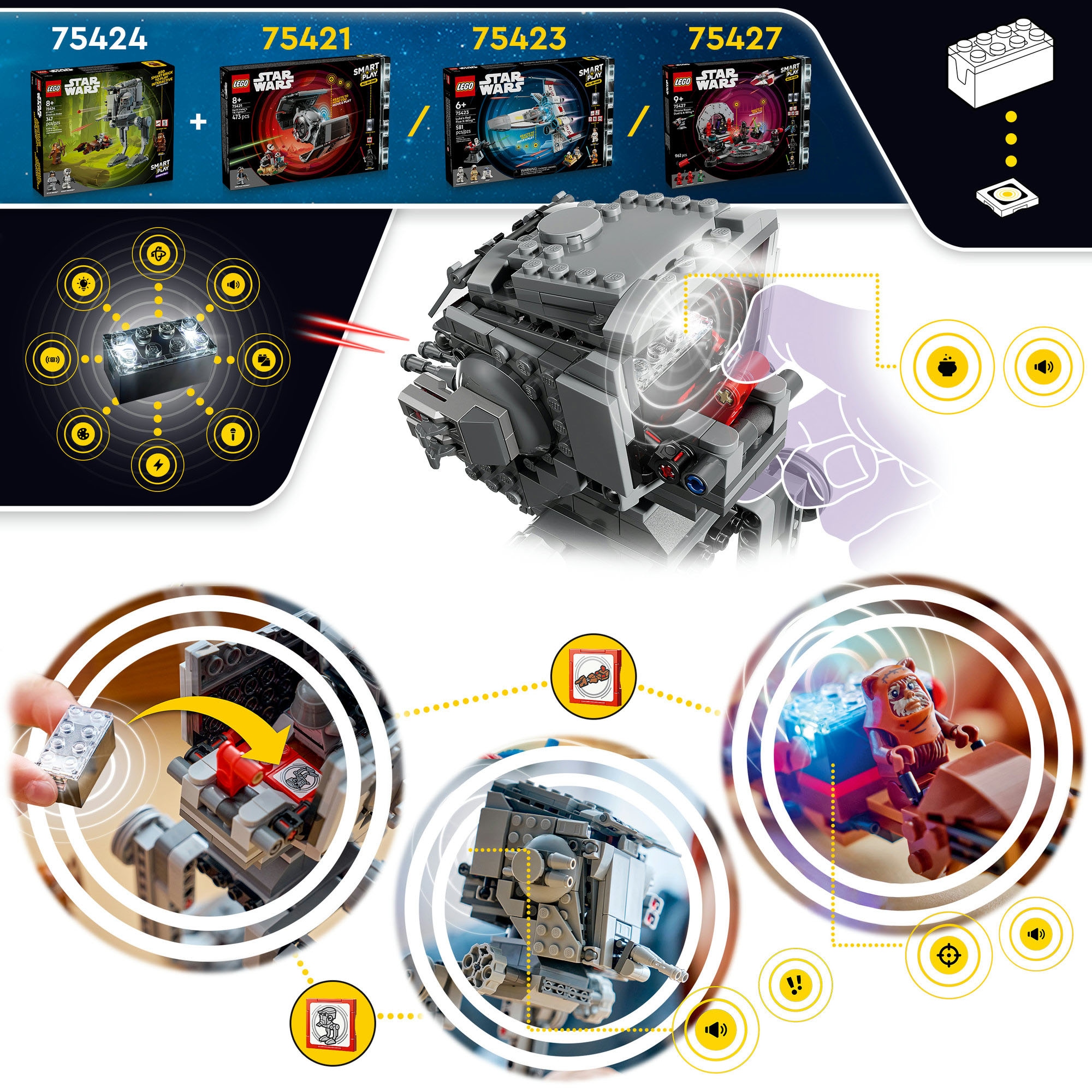 LEGO® Pions de construction »SMART Play: AT-ST Angriff auf Endor (75424), LEGO Star Wars ™« Mit SMART Brick kombatibel (nicht im Lieferumfang enthalten)