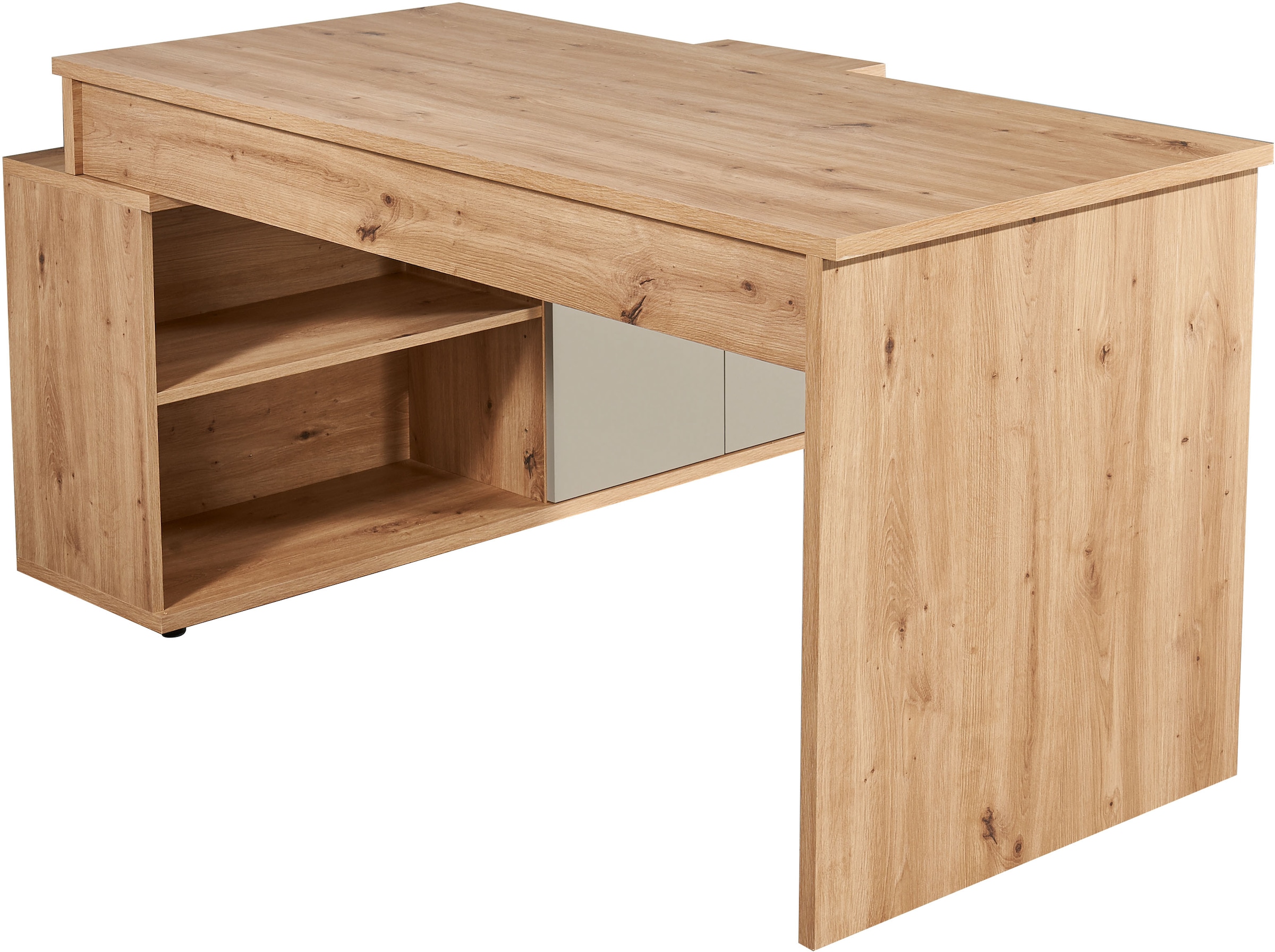 BEGA OFFICE Schreibtisch »Kanada, BxHxT 160x74x130 cm« 1 Stk. tlg. wechselseitig montierbar, Softclose für Türen, Breite: 160cm