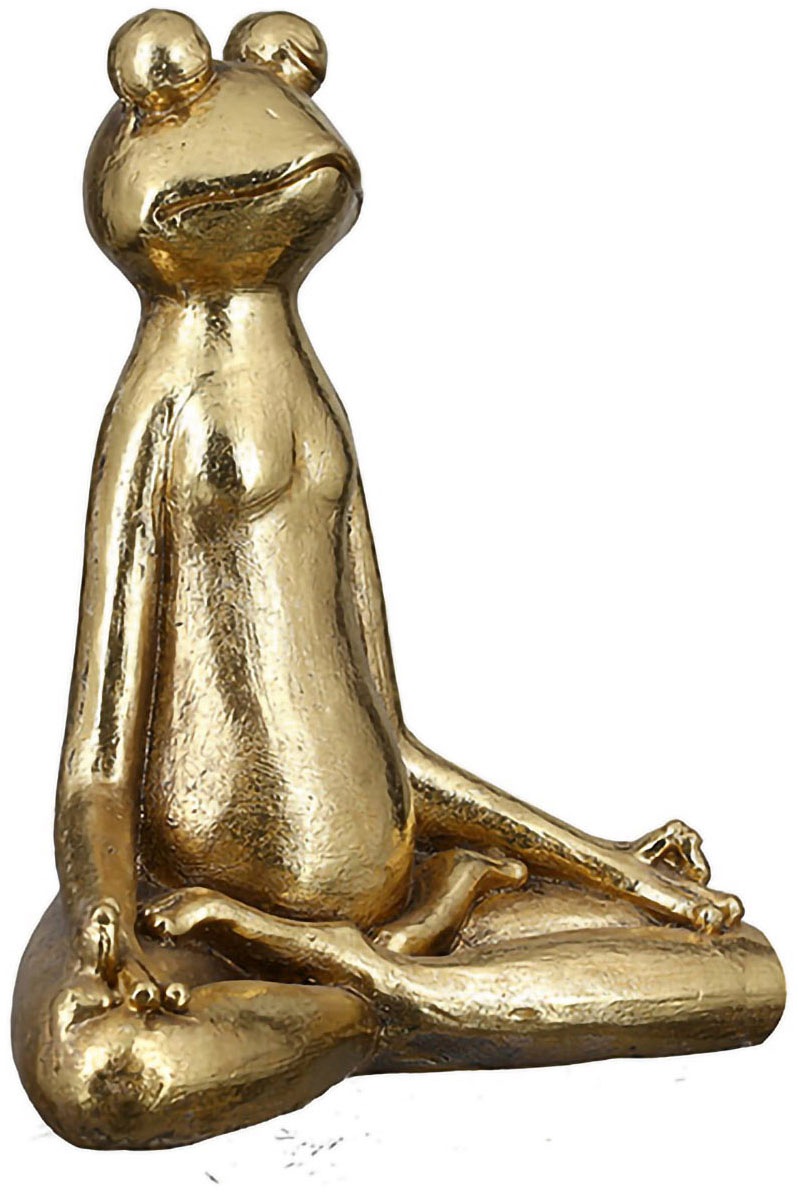 GILDE Figurine d'animal »Figur Frosch Yoga goldfarben H. 50,5 cm«