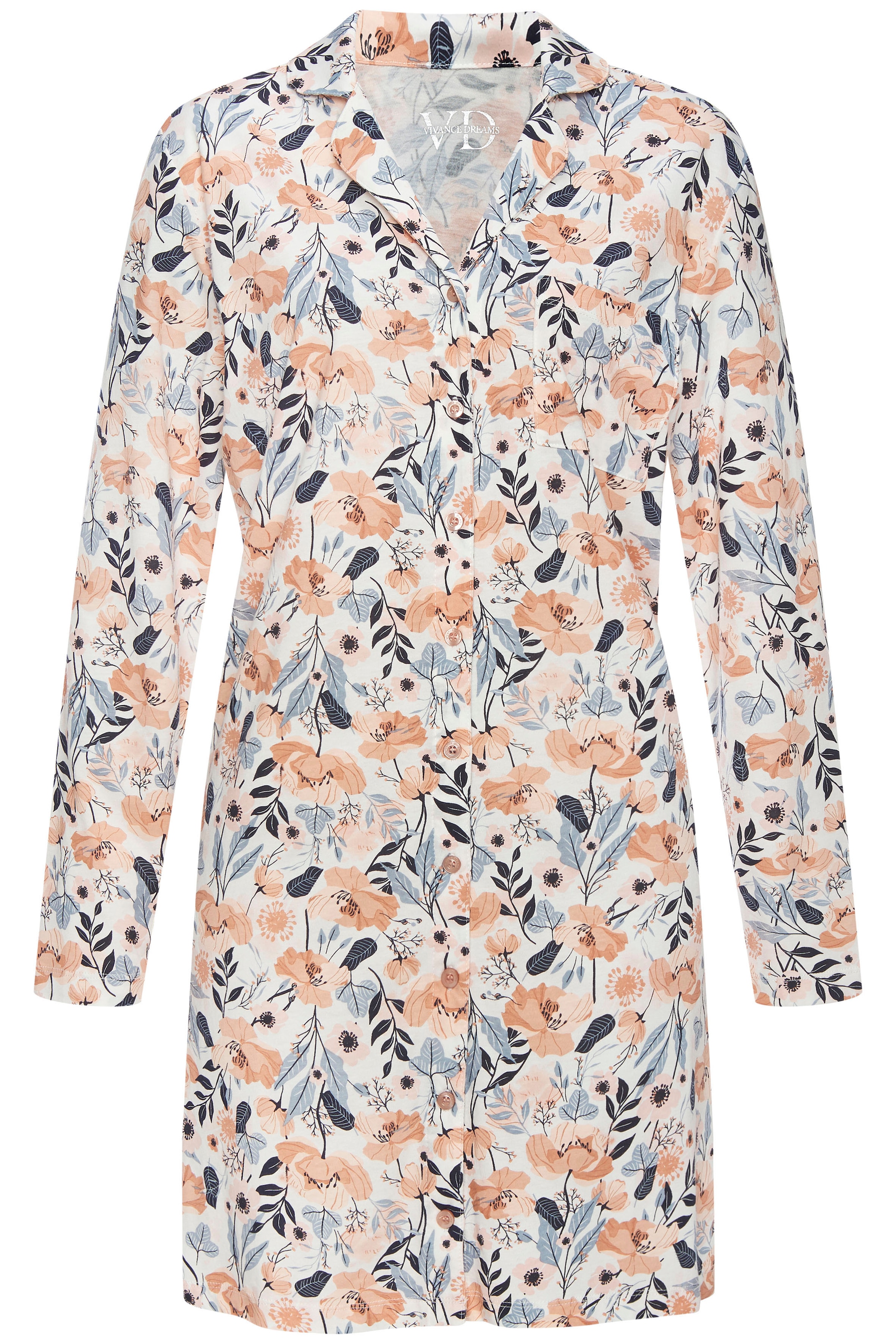 Vivance Dreams Nachthemd Brusttasche mit aufgesetzter Brusttasche