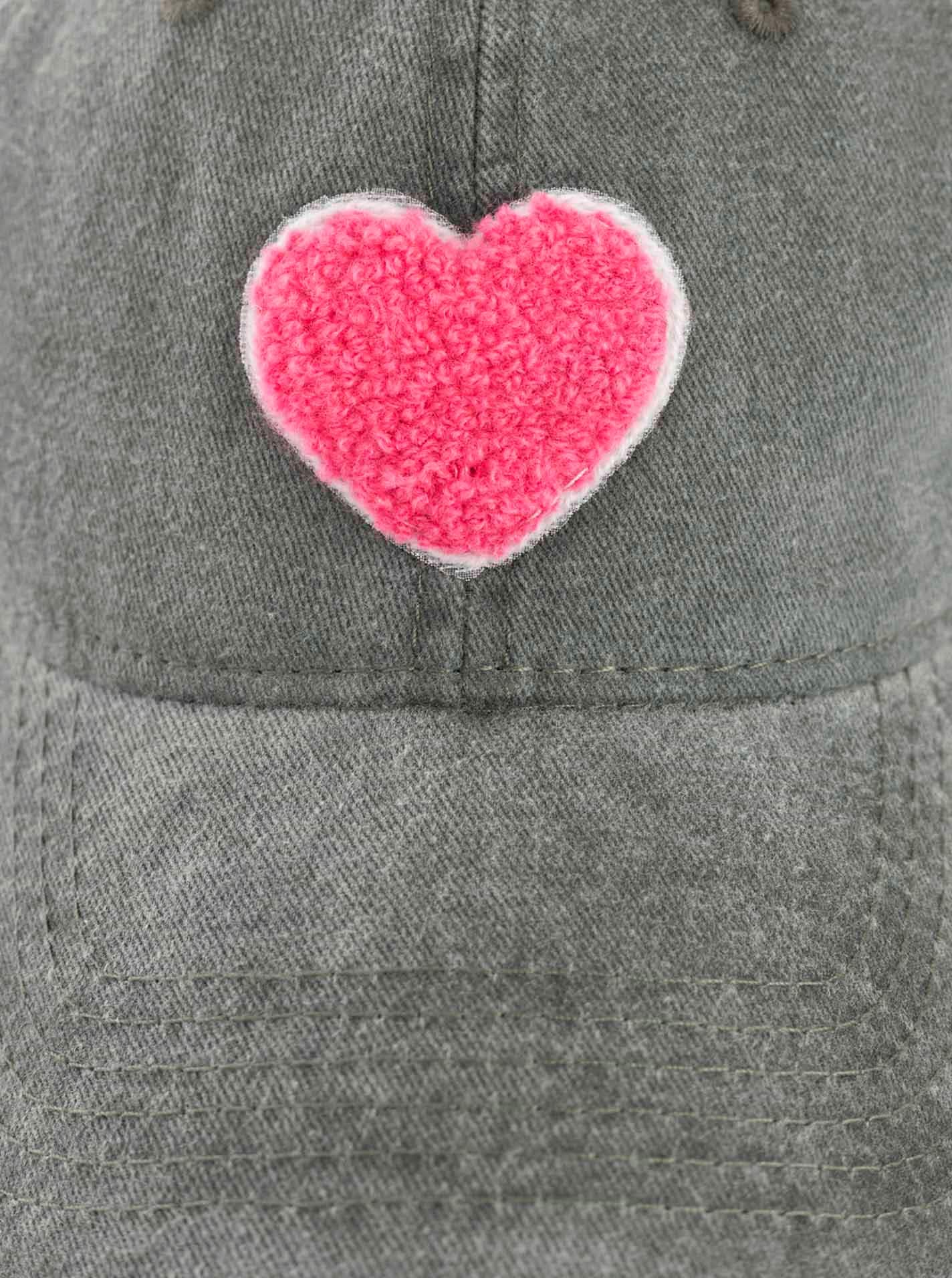 Zwillingsherz Baseball Cap »"Herz"« Pinkes Teddy-Herzpatch, vintage Look