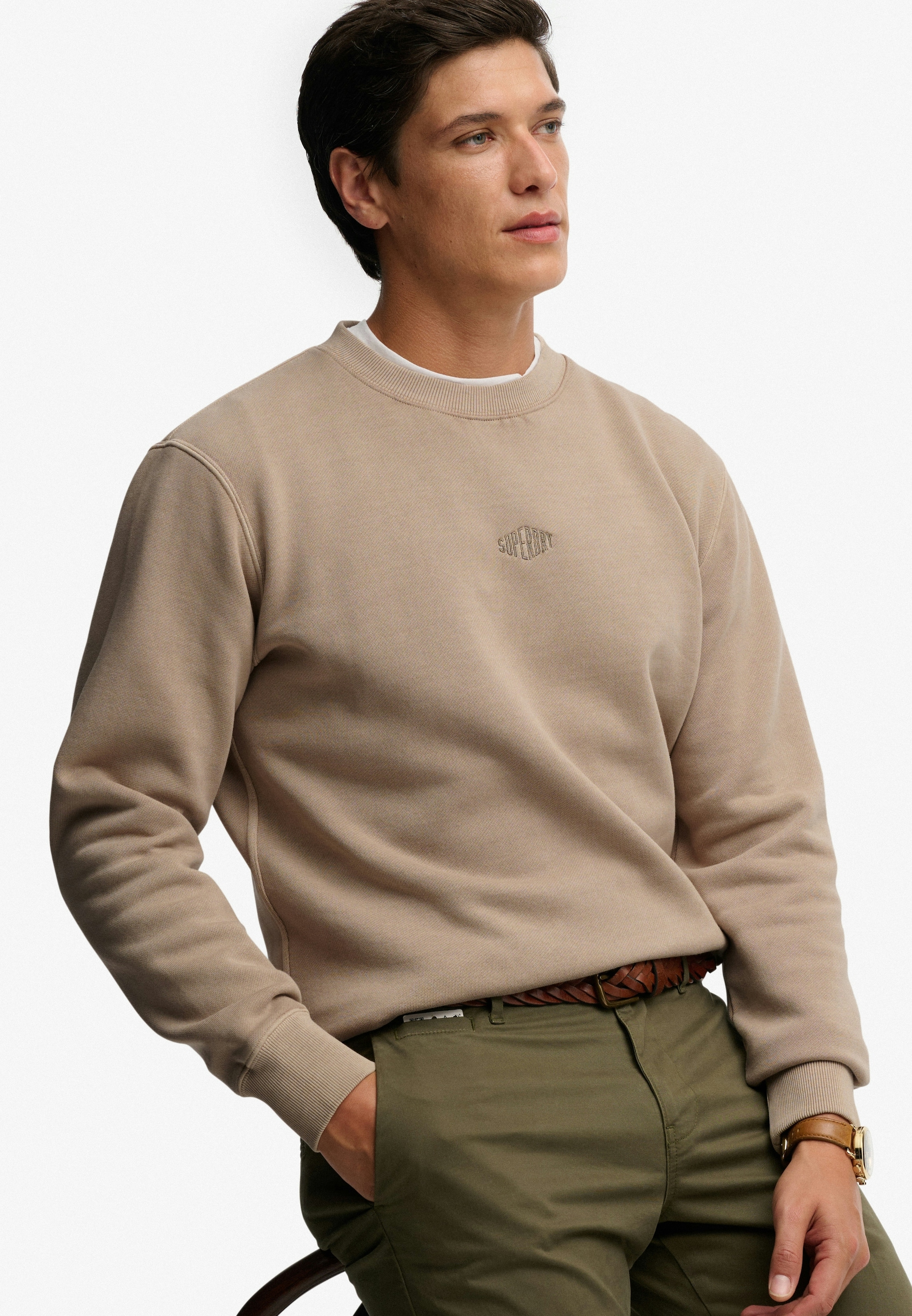 Superdry Sweat-shirt »MICRO LOGO CREW«, avec micro-logo de marque
