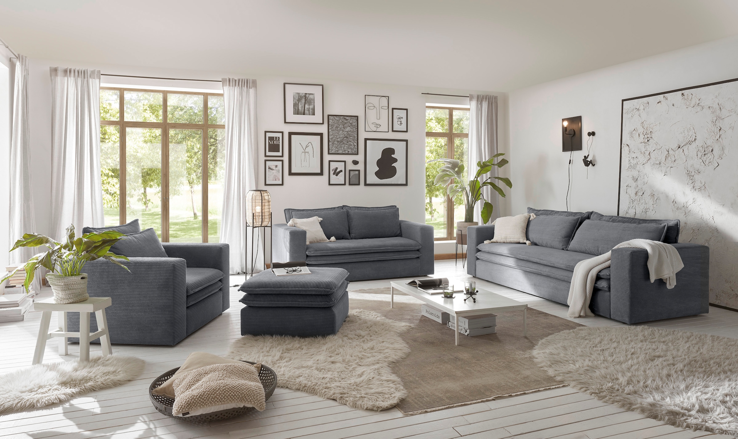 Home affaire Tabouret »PIAGGE« Hochwertiger Cord, passend zum Loveseat PIAGGE