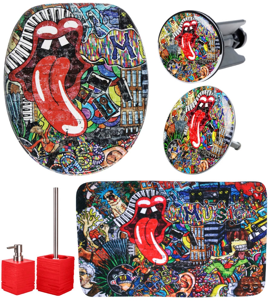 Sanilo Set d'accessoires de salle de bain »Graffiti«