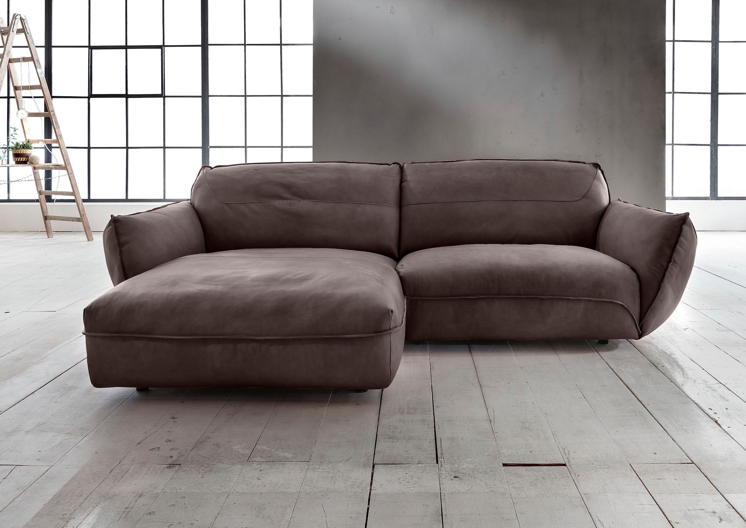 BETYPE Ecksofa »Be Type Be Chilled, Mega Sofa, Bezug: hochwertiges Anilinleder, L-Form« in 2 Breiten mit stylischer und offener Nahtführung