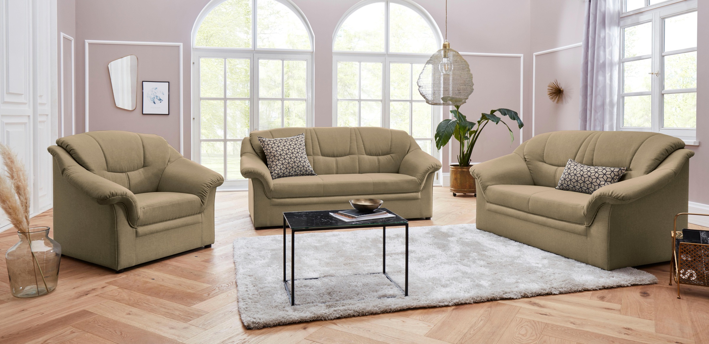 DOMO collection Sessel »Mezia komfortabel und zeitlos, bequeme Armlehnen«